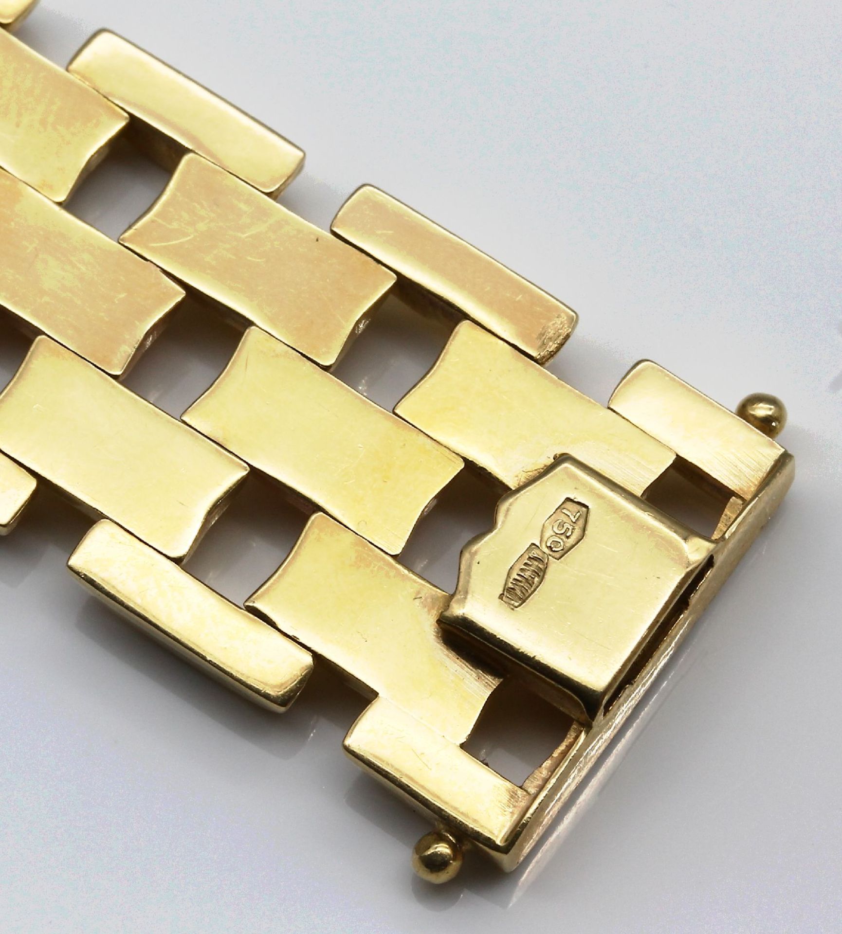 18 kt Gold Armband,   ca. 45 g, GG/RG 750/000, 1 Reihe in - Bild 3 aus 3