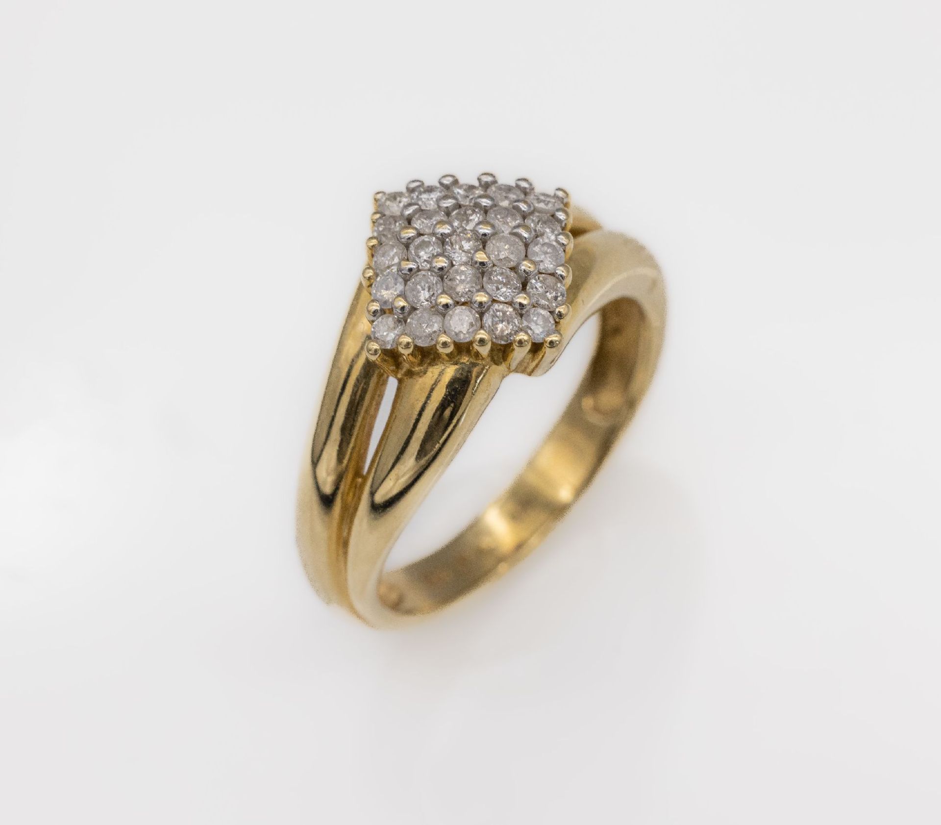 14 kt Gold Brillant-Ring, GG/WG 585/000, 25 Brillanten - Image 2 of 4