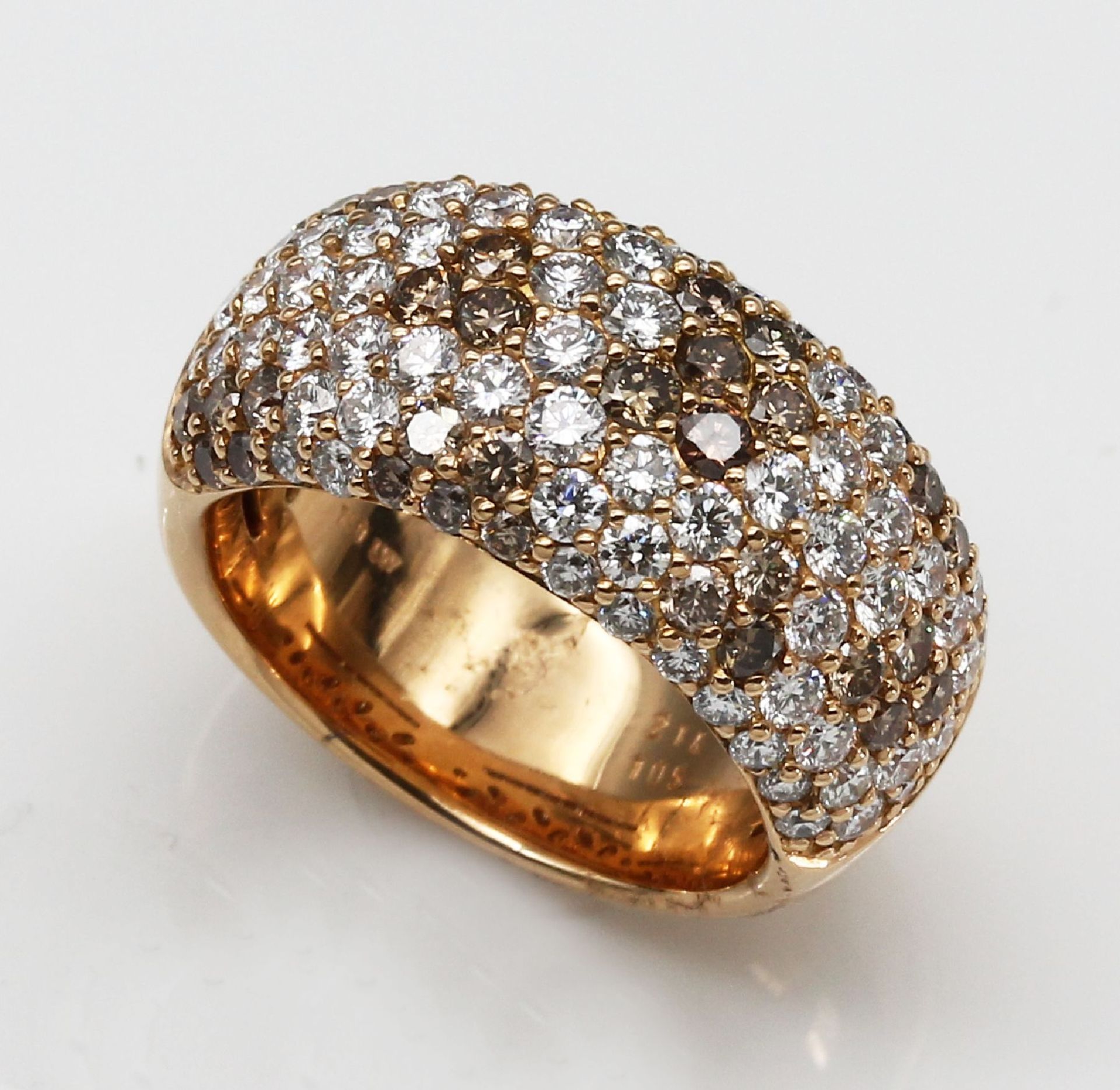 18 kt Gold LEO WITTWER Brillant-Ring,   Rose-G 750/000, - Bild 2 aus 3