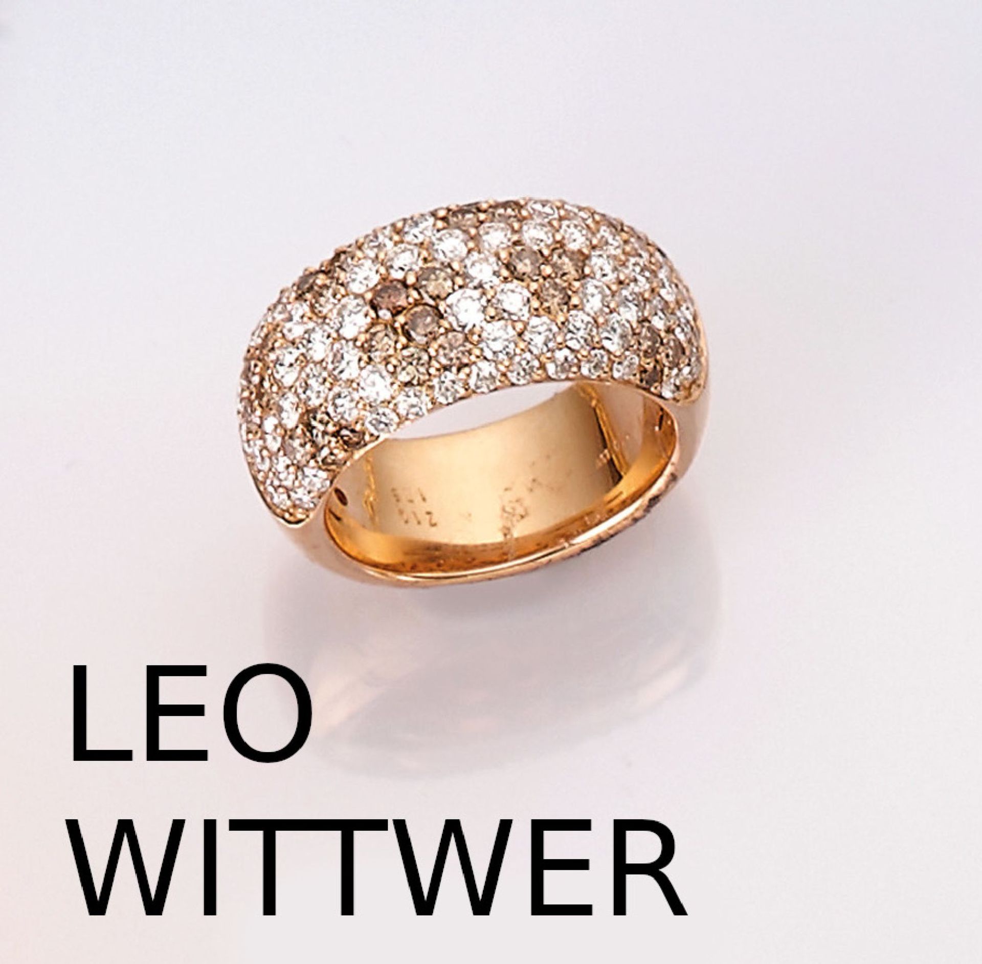 18 kt Gold LEO WITTWER Brillant-Ring,   Rose-G 750/000,