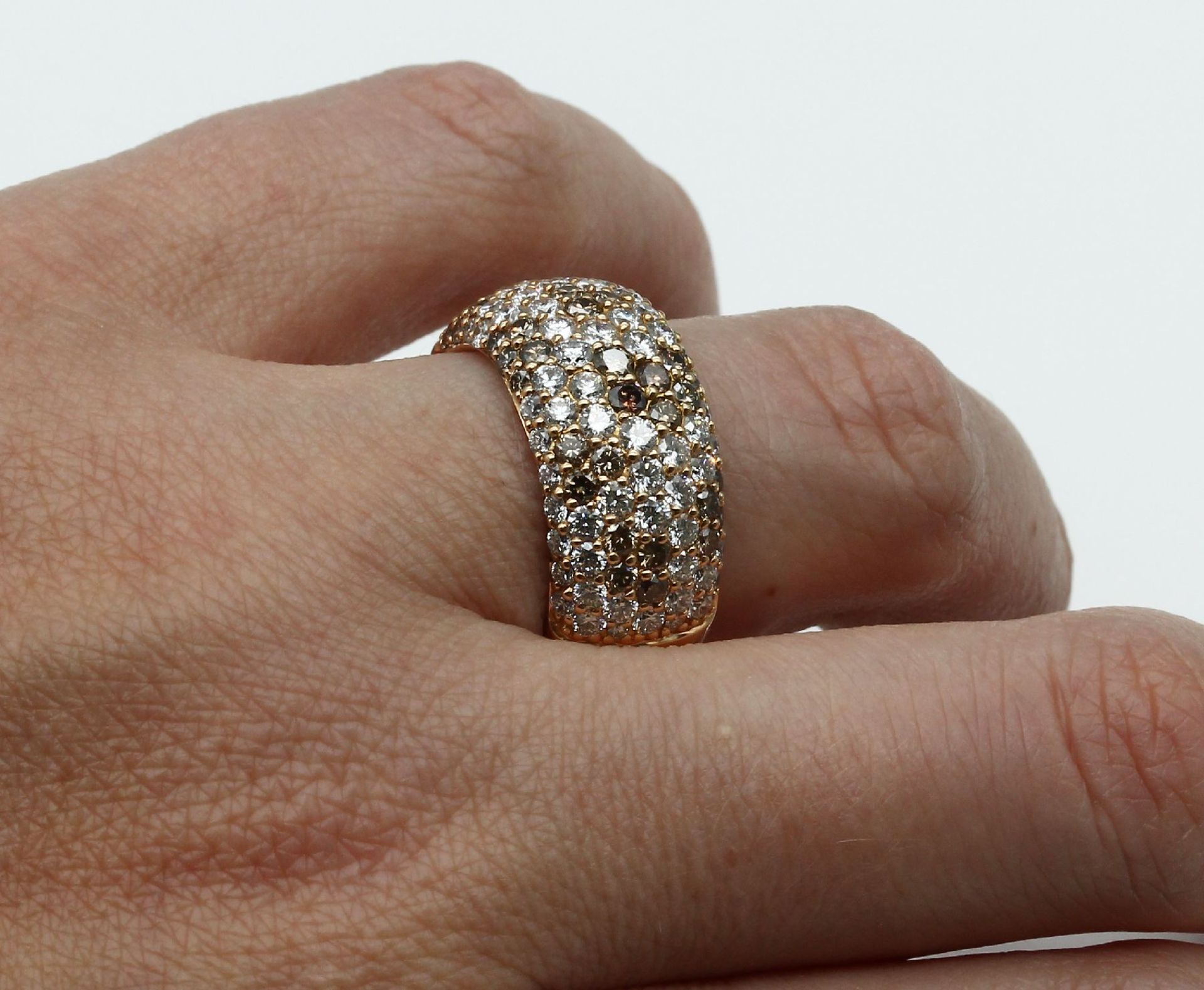 18 kt Gold LEO WITTWER Brillant-Ring,   Rose-G 750/000, - Bild 3 aus 3