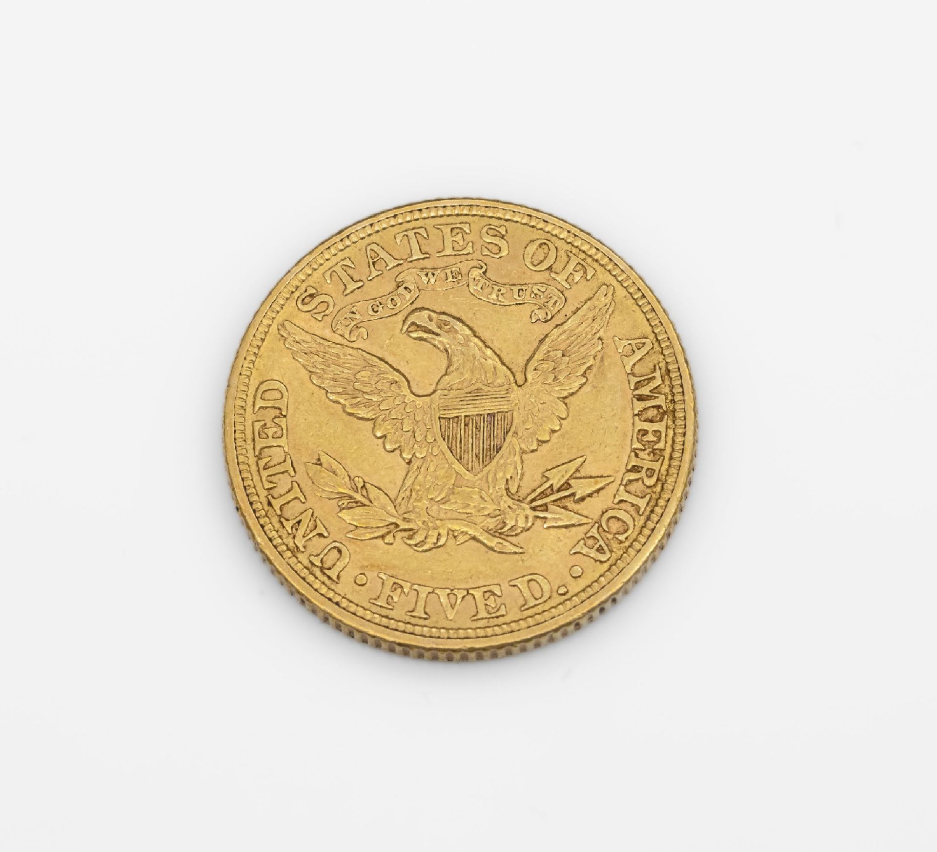Goldmünze 5 Dollar USA 1880, Liberty Head und - Image 2 of 2