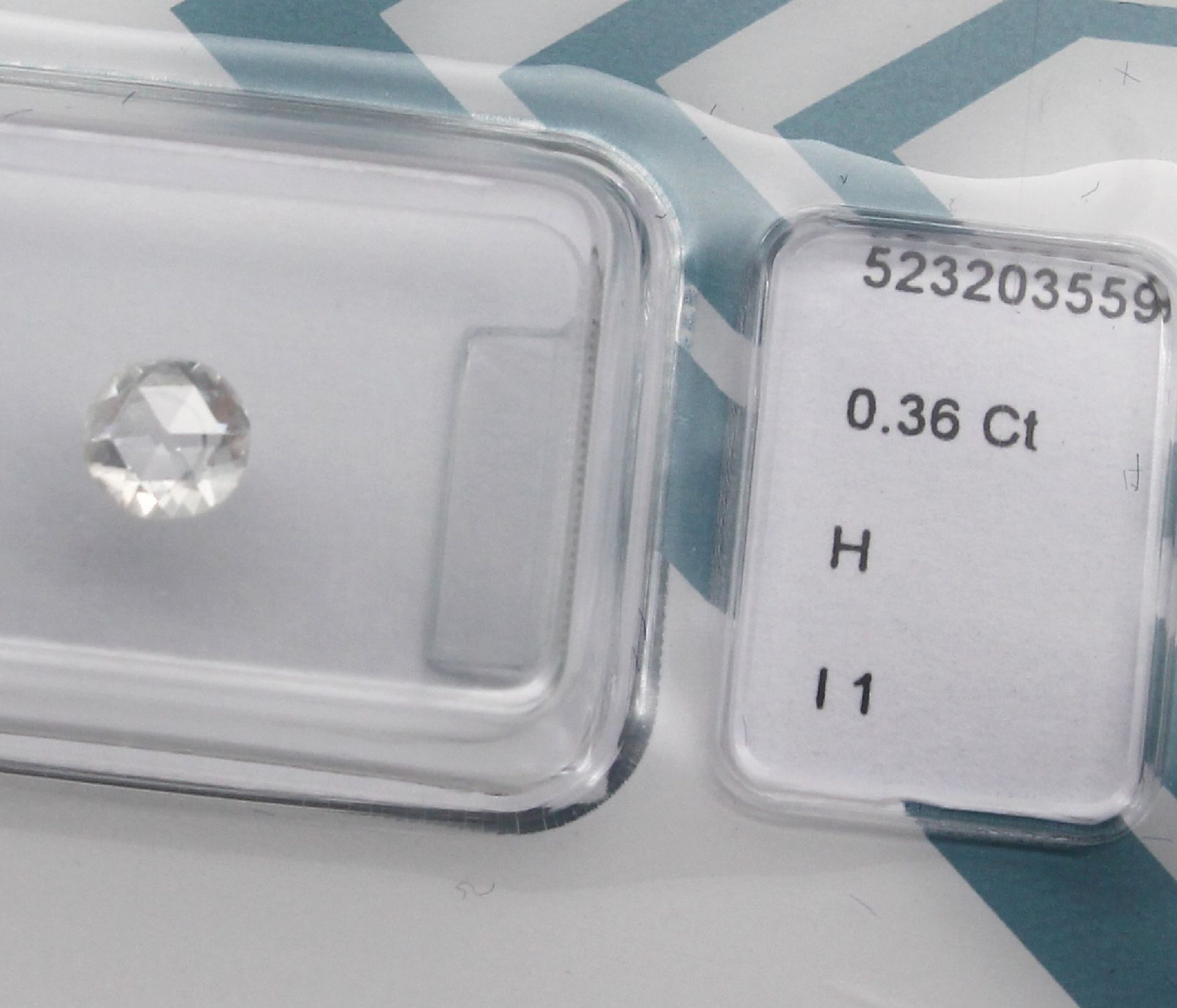 Eingeschweißte Diamantrose 0.36 ct Weiß (H)/p1, IGI Report - Image 2 of 2