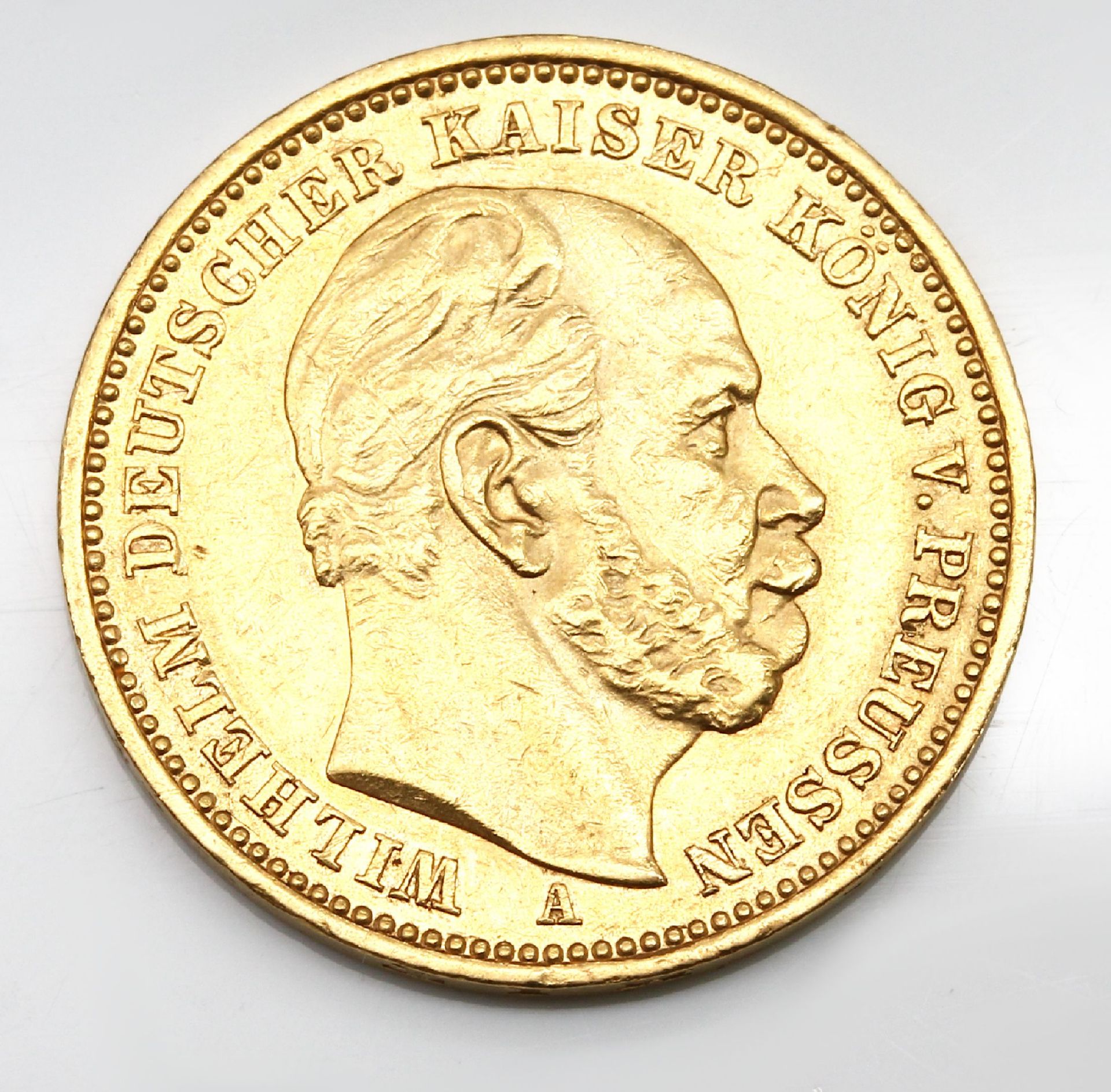 20 Mark Goldmünze 1882, Deutsches Reich, Wilhelm - Image 3 of 3