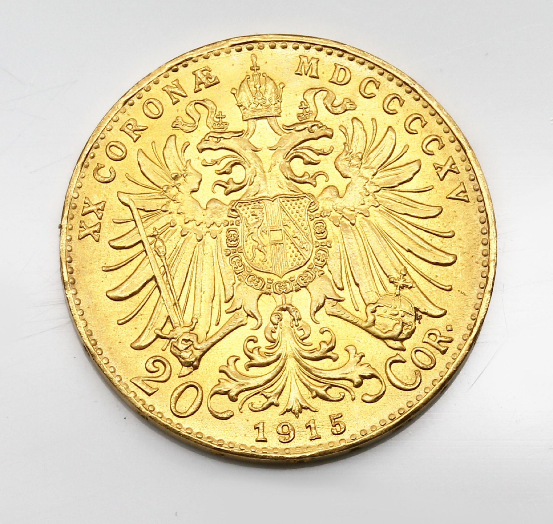 Goldmünze, 20 Kronen, Österreich-Ungarn, 1915, Franz - Image 2 of 3