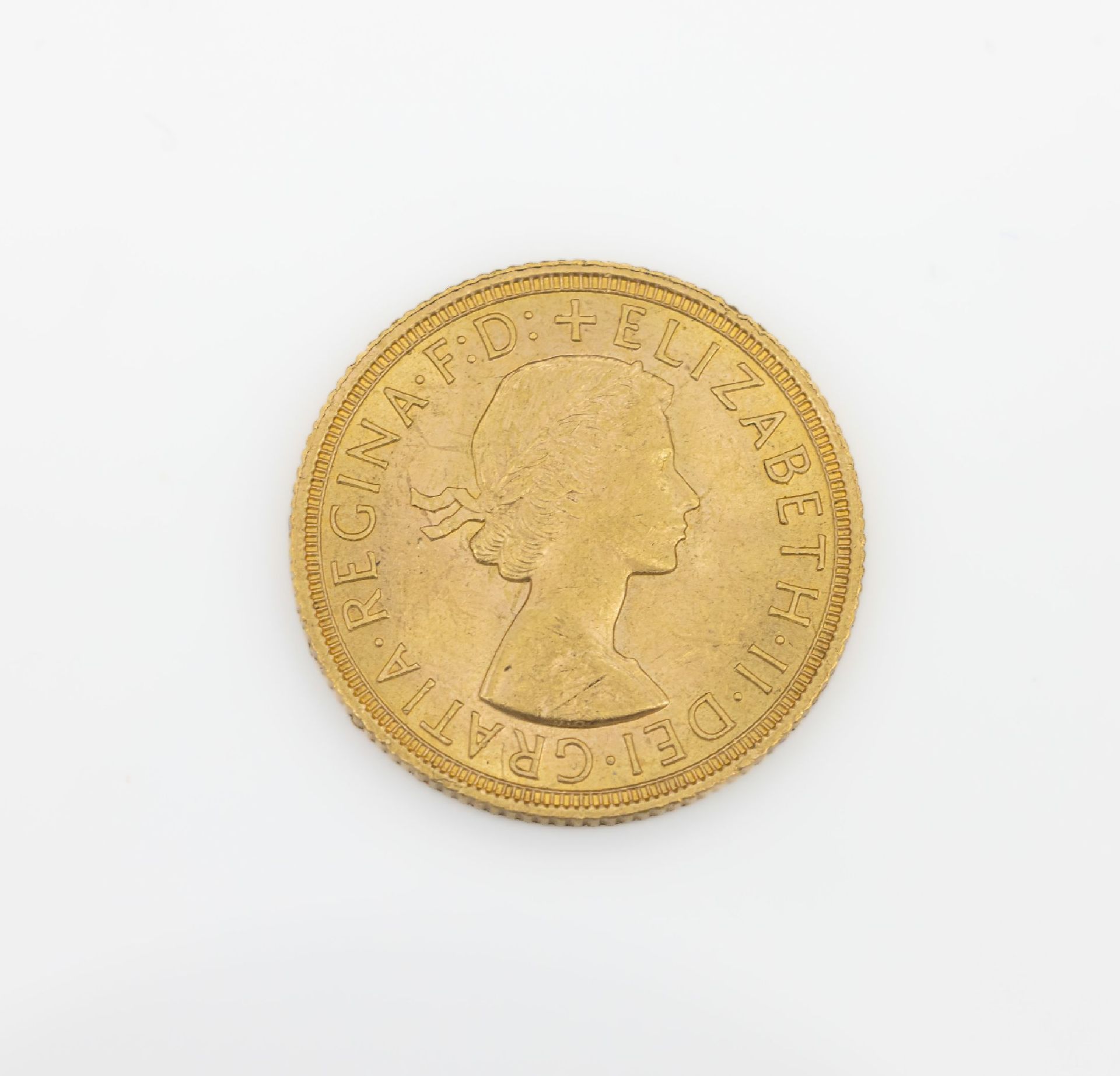 Goldmünze, 1 Sovereign, Großbritannien 1958, Elizabeth