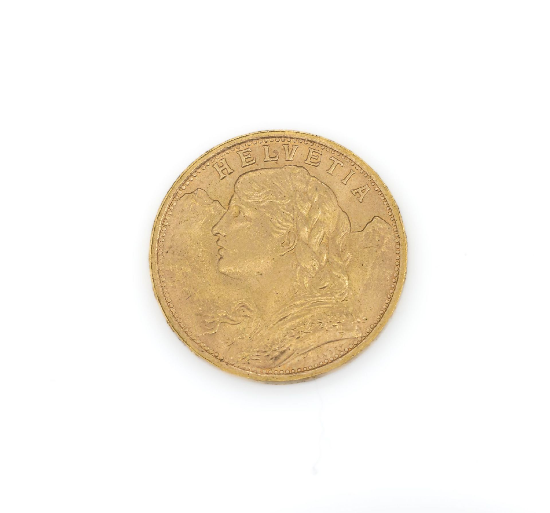 20 Franken Goldmünze, Schweiz, sogn. Vreneli, Helvetia,