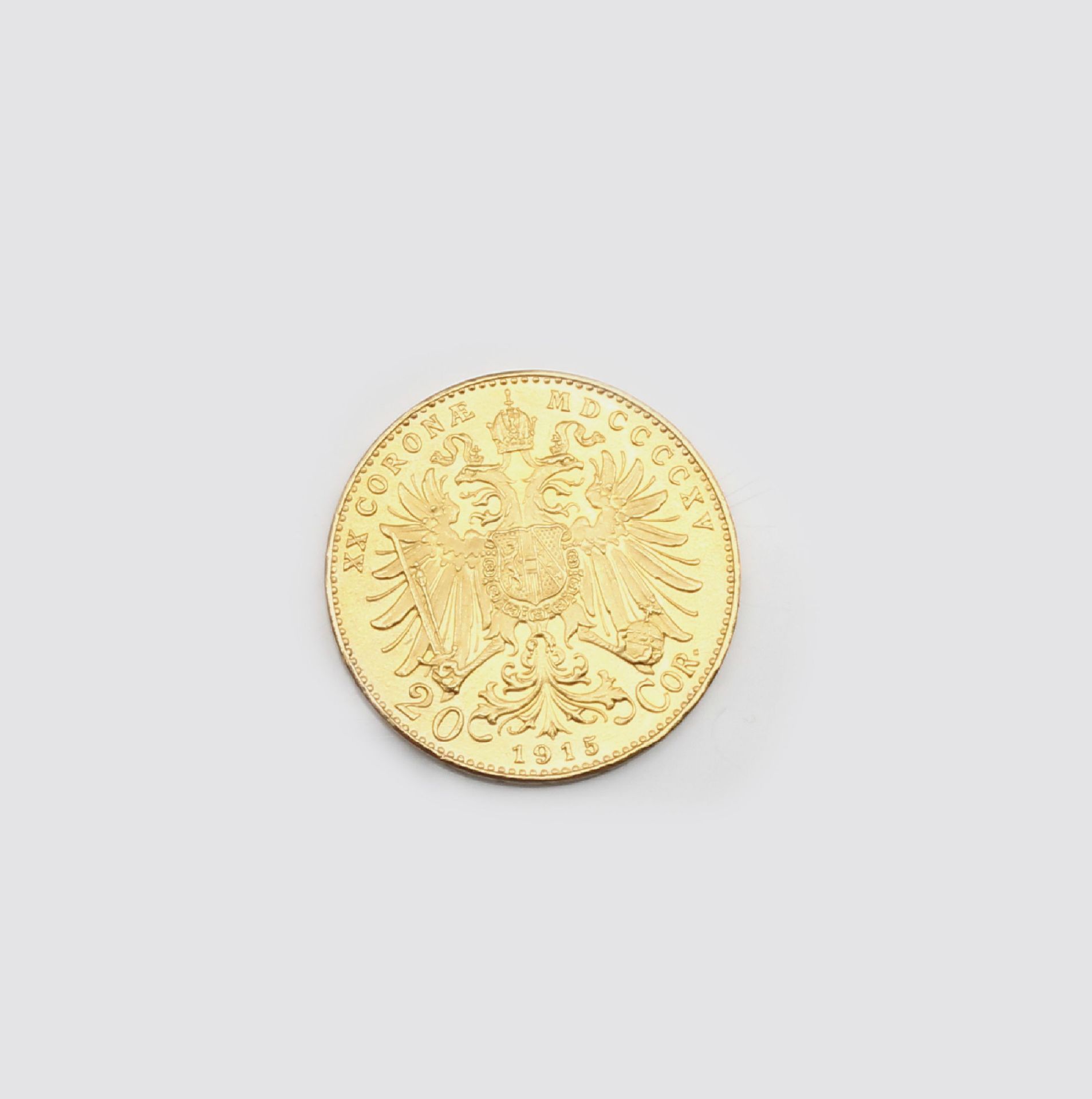 Goldmünze 20 Kronen, Franz Josef von Österreich 1915, - Image 3 of 3