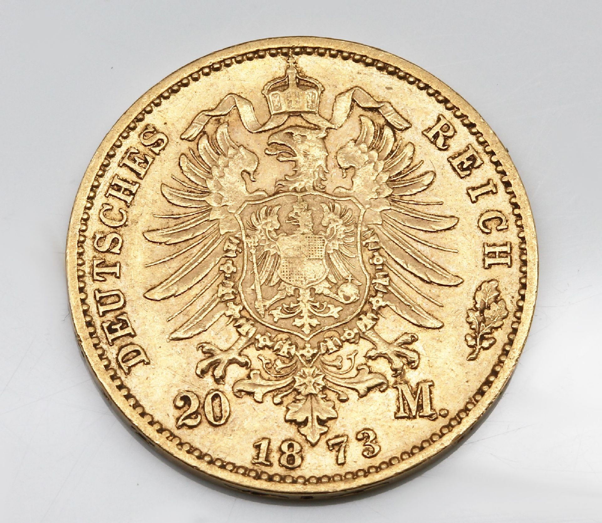 20 Mark Goldmünze 1873, Deutsches Reich, Karl König v. - Image 2 of 3