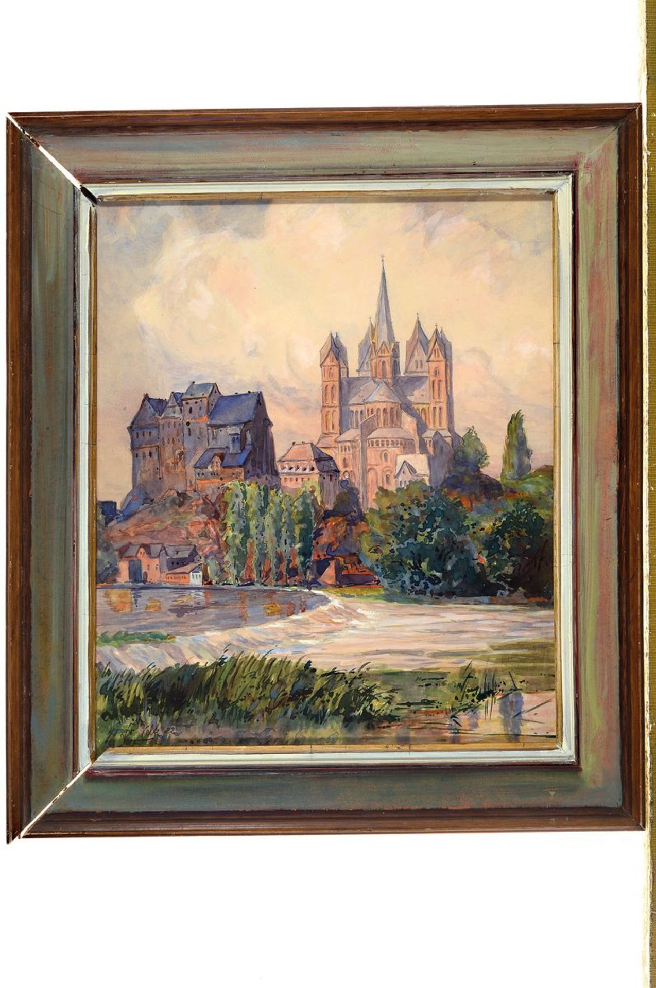 Fritz Velte, Maler um 1900, Blick auf den Limburger Dom, - Image 3 of 3