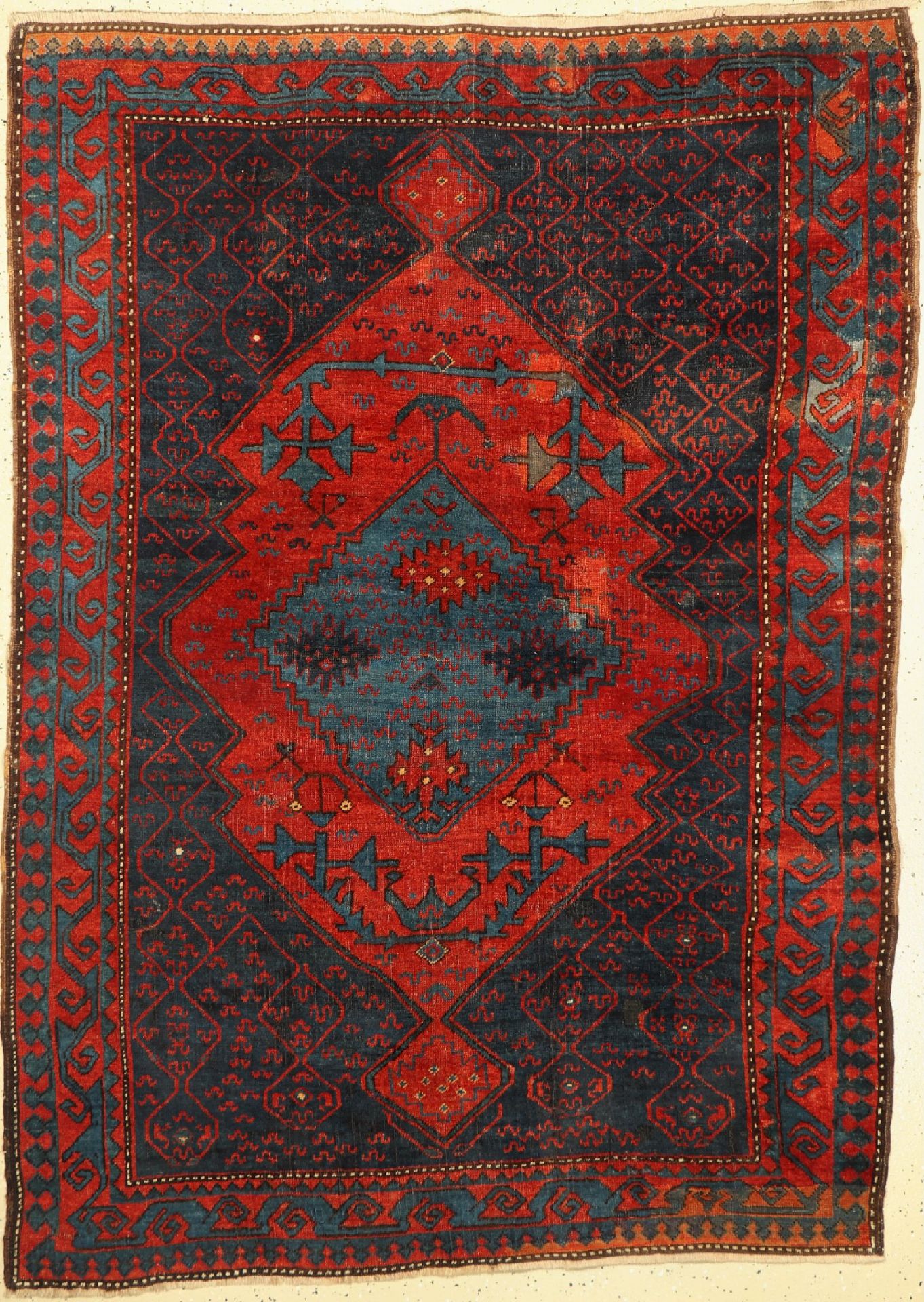 Antiker Kazak,   Kaukasus, 19.Jhd, Wolle auf Wolle, ca.