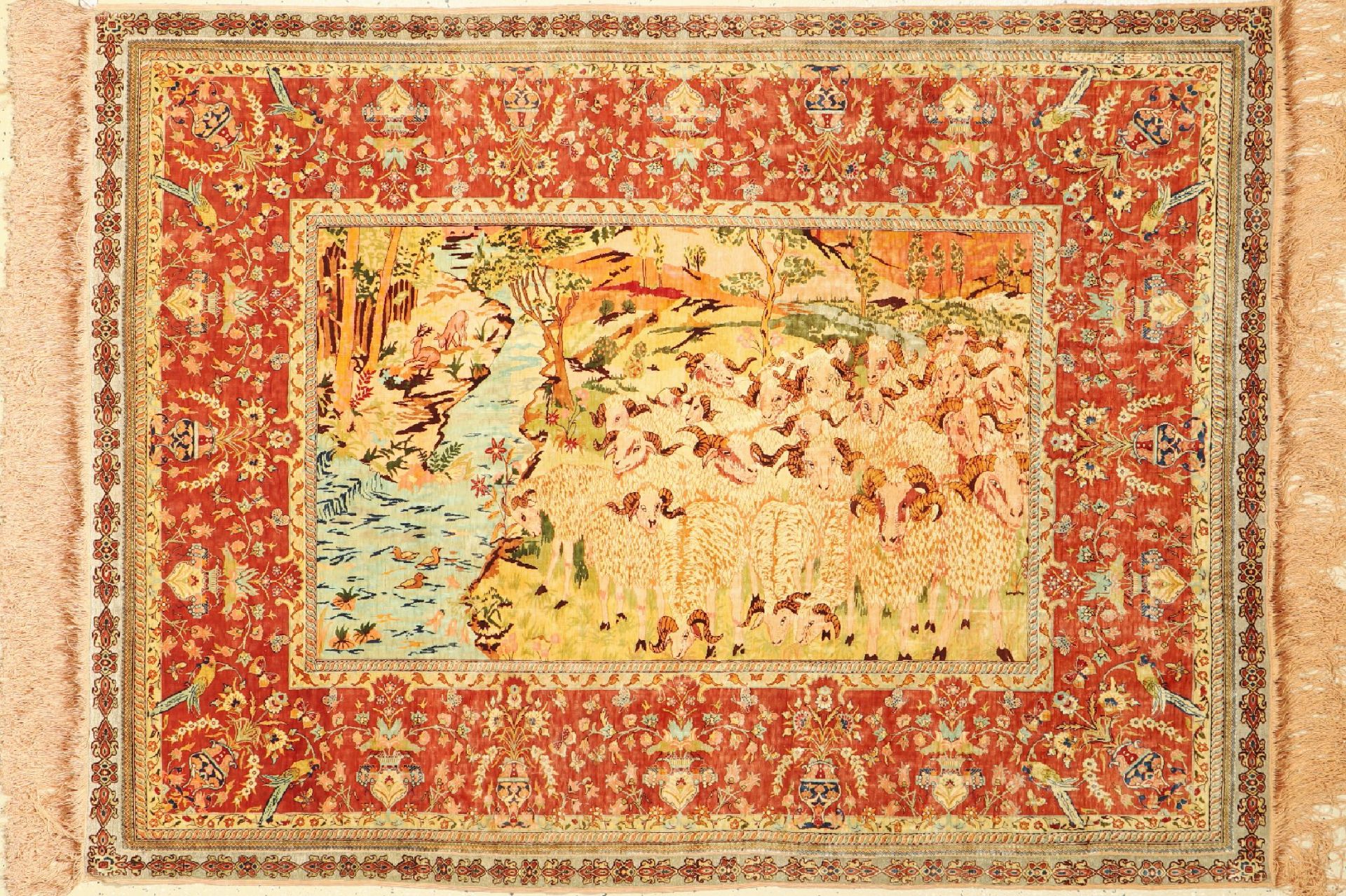 Hereke Seide fein, Türkei, signiert(Ali Oglu), ca. 60