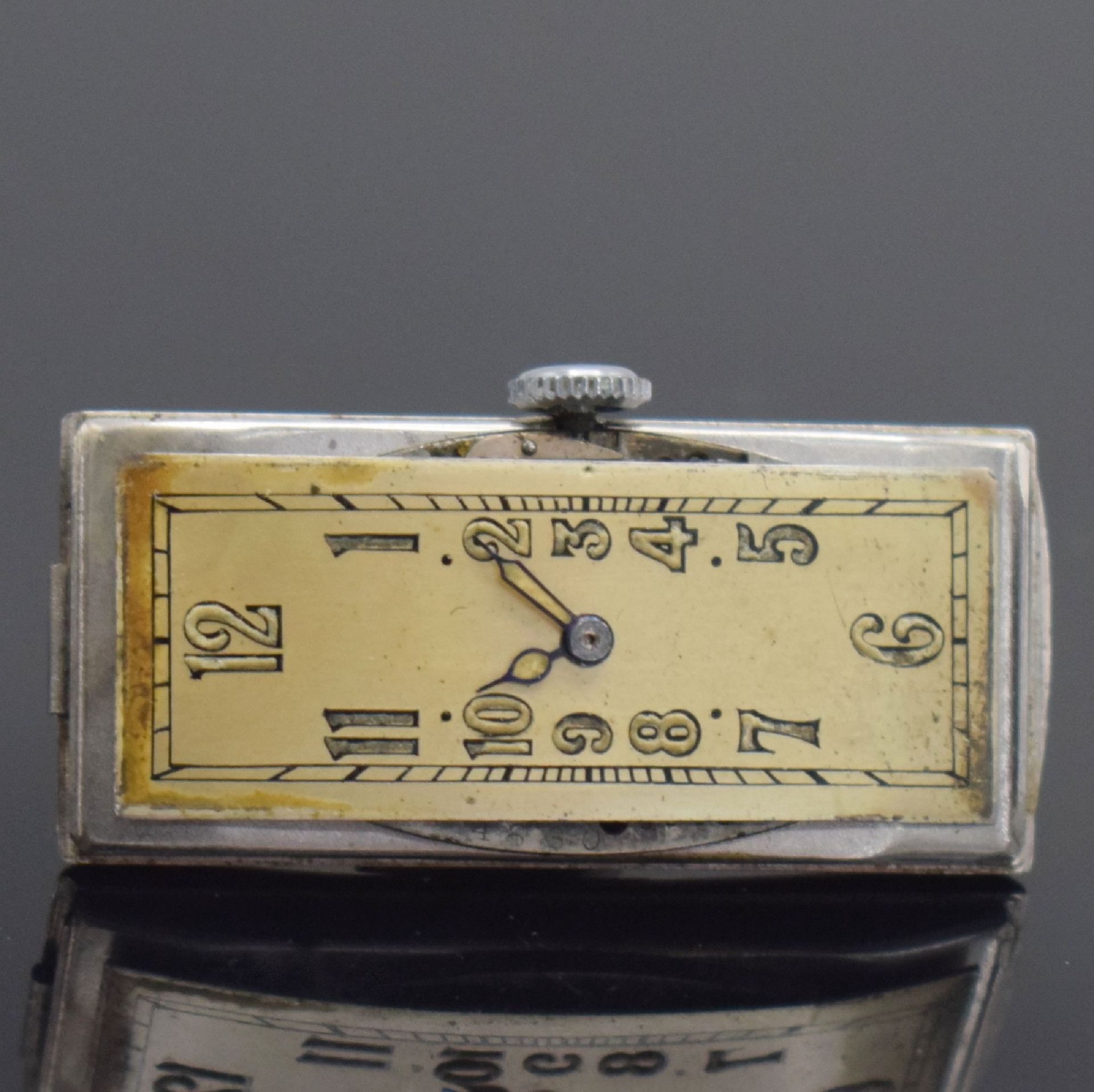 MOVADO sehr seltene rechteckige Armbanduhr in WG 750/000, - Bild 9 aus 11