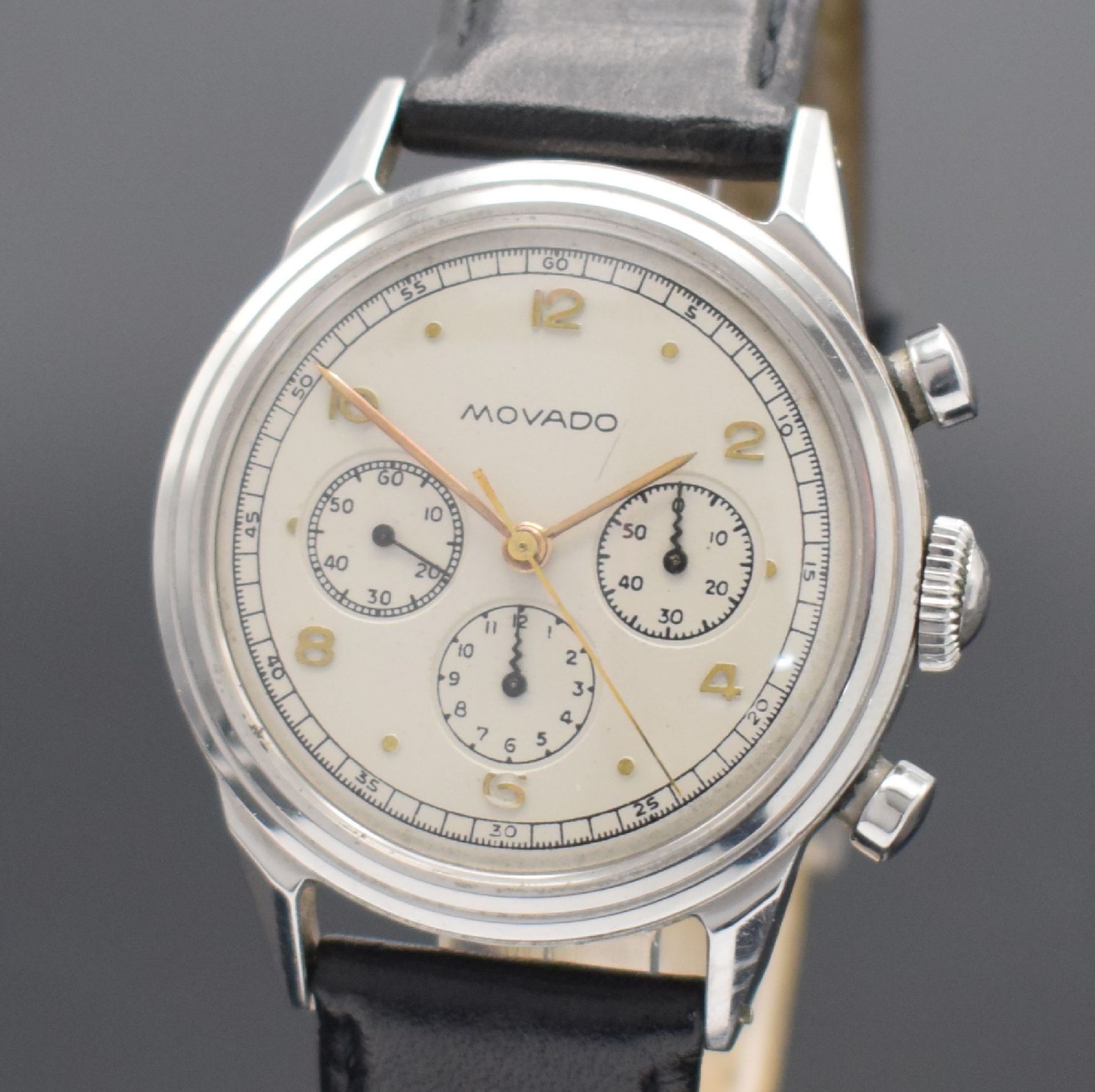 MOVADO Chronograph in Stahl mit Kaliber 90, Schweiz um - Image 2 of 7