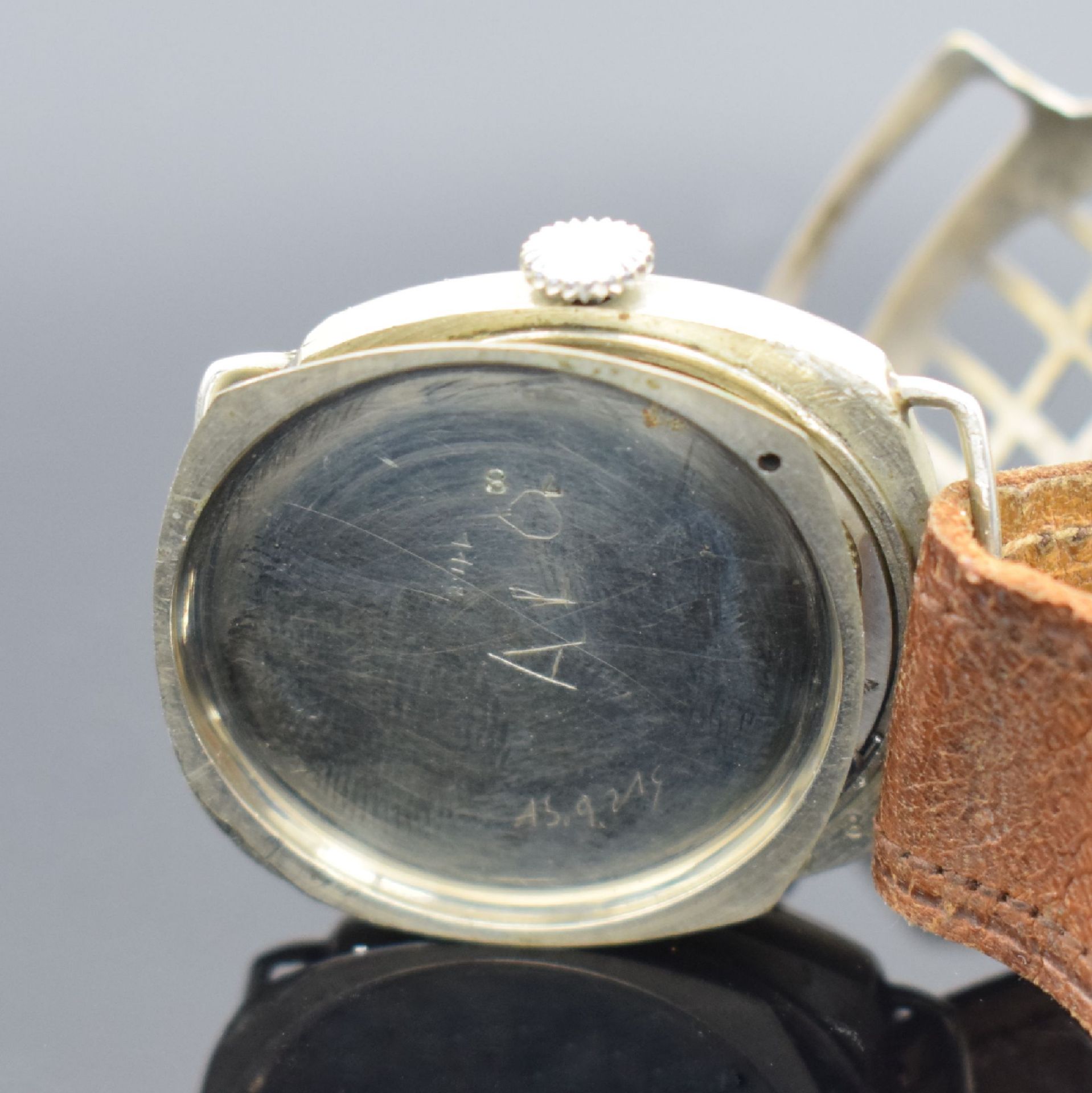 MOVADO frühe Herrenarmbanduhr in Nickel, Schweiz um 1915, - Bild 5 aus 5