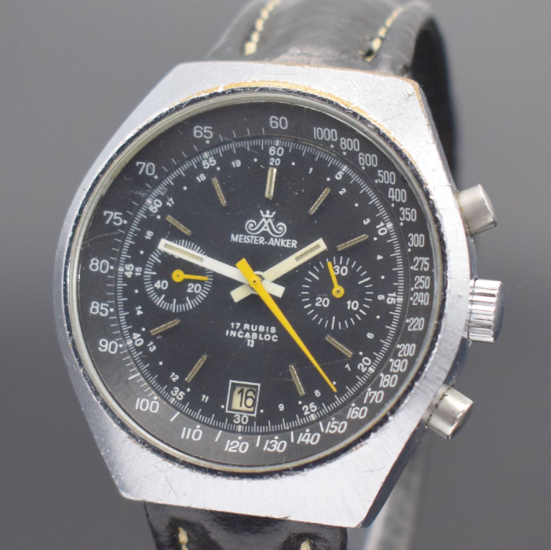 MEISTER-ANKER Herrenchronograph mit Kaliber Valjoux 7734, - Image 2 of 5