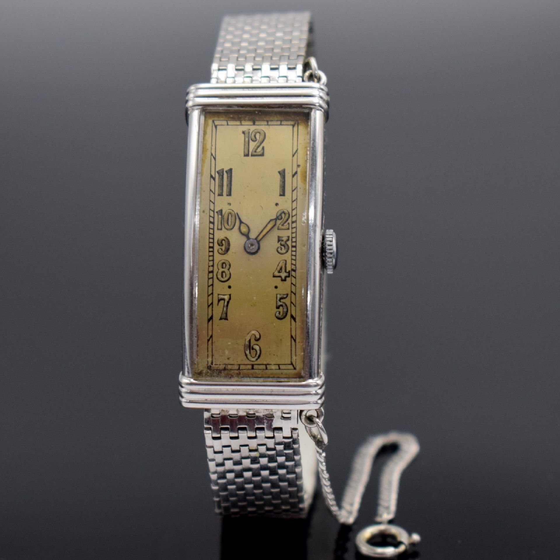 MOVADO sehr seltene rechteckige Armbanduhr in WG 750/000,