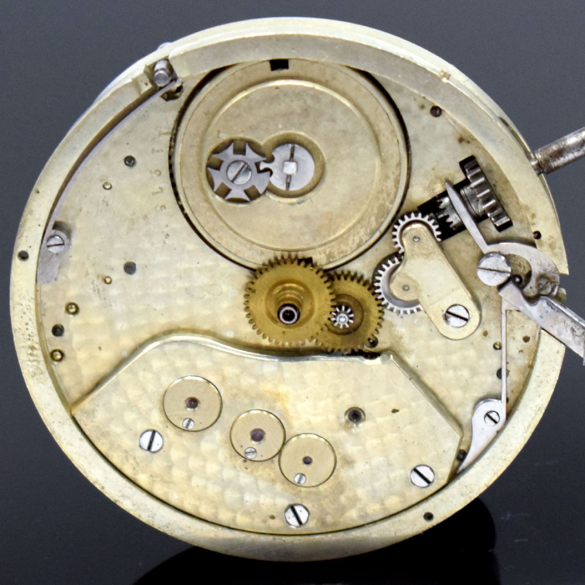 HUGUENIN Leopold Locle Chronograph seltenes Taschenuhrwerk - Image 5 of 8