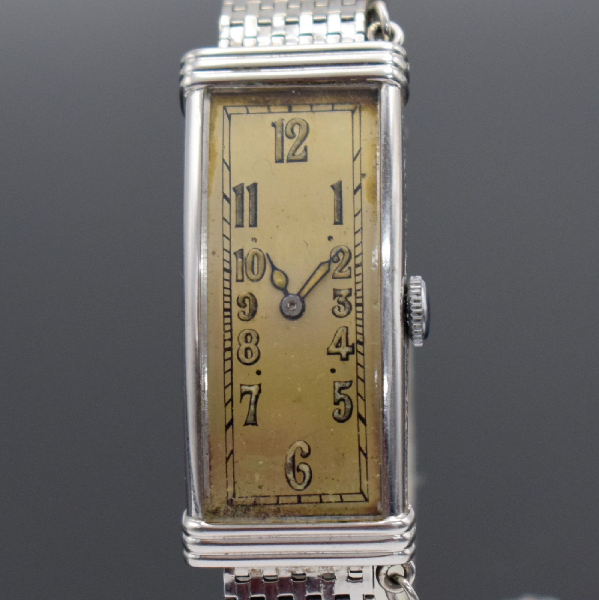 MOVADO sehr seltene rechteckige Armbanduhr in WG 750/000, - Bild 2 aus 11