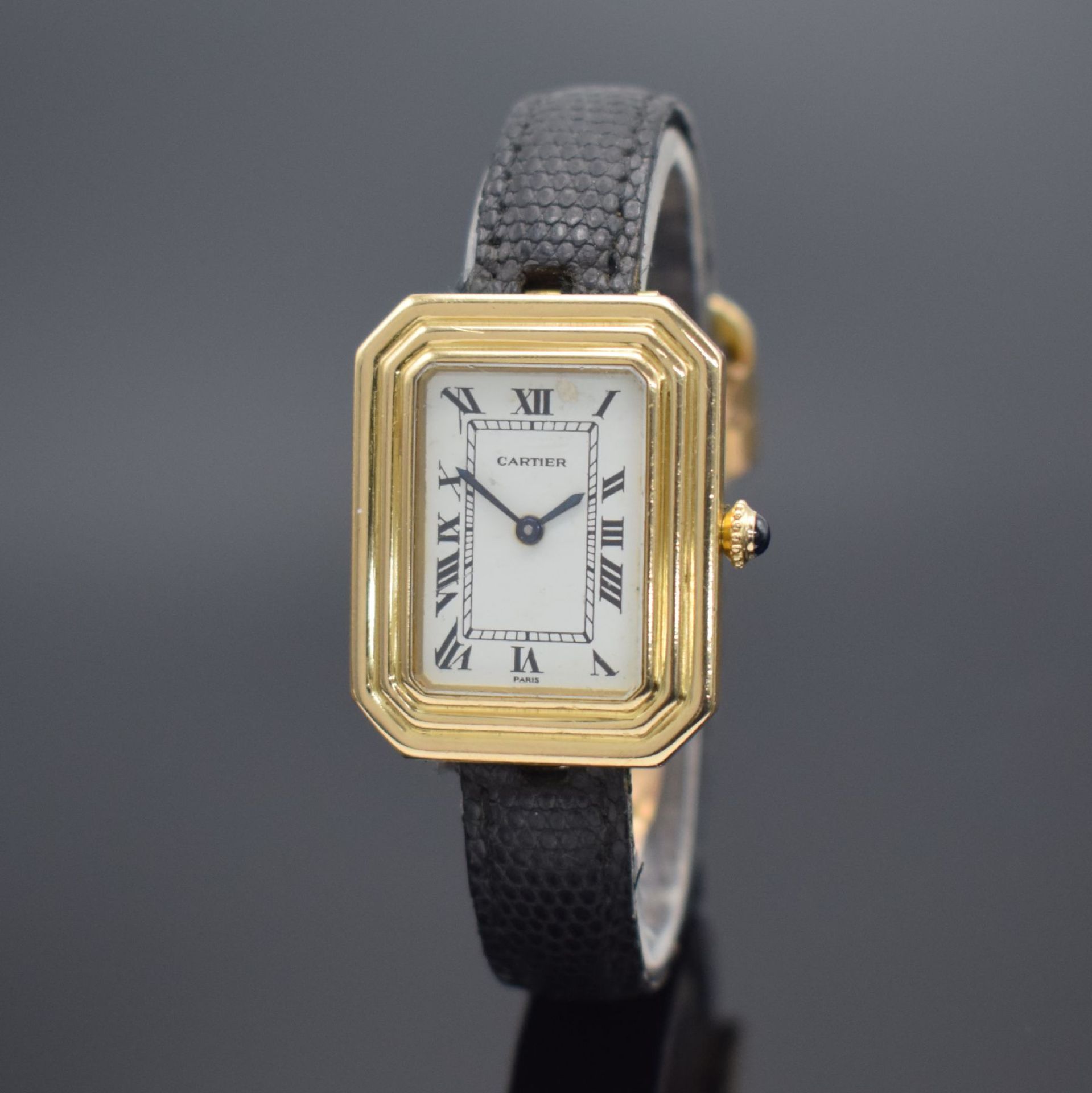 CARTIER Paris Square seltene Armbanduhr in GG 750/000,