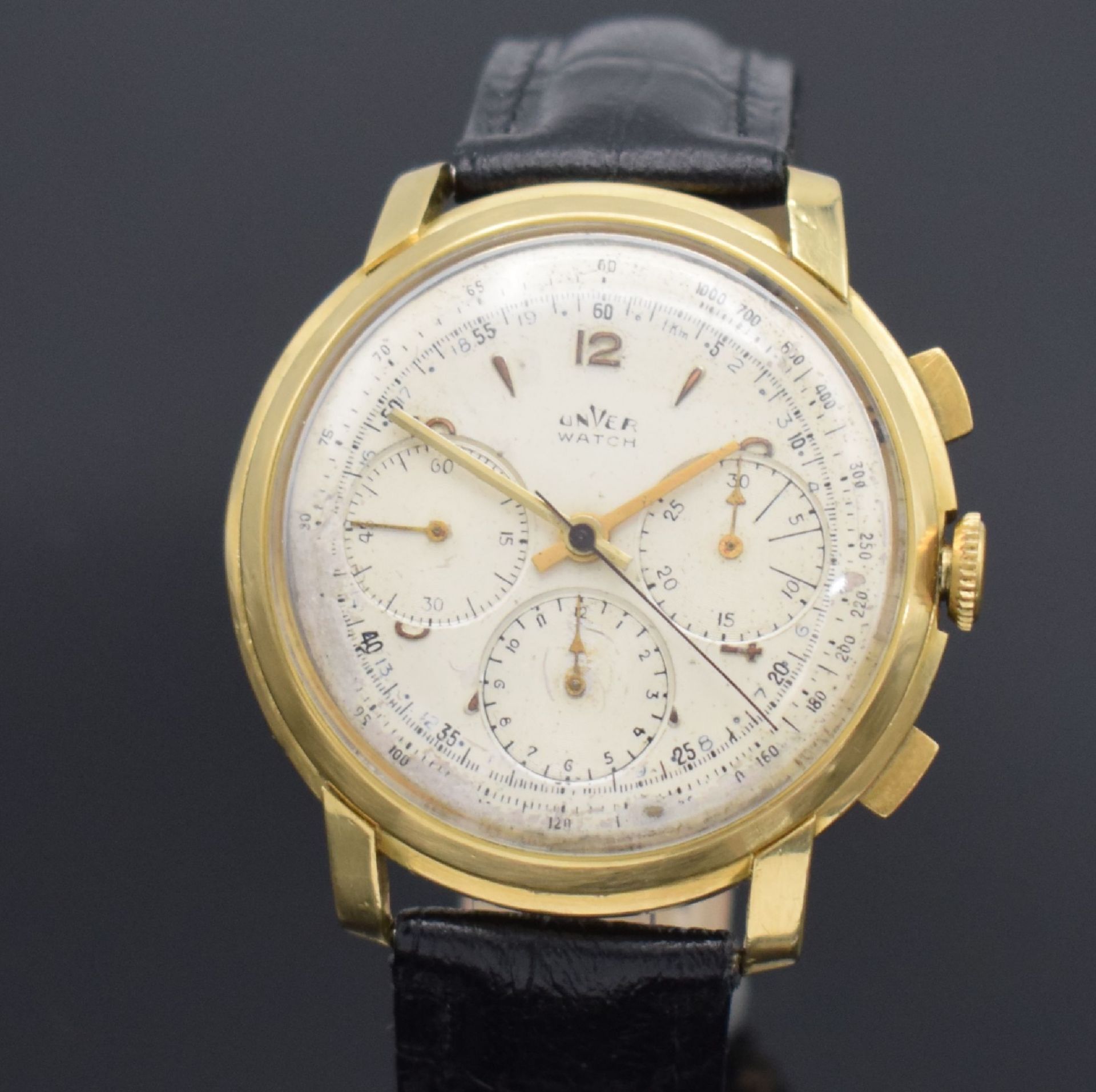 UNVER 'Universal Geneve' große Armbandchronograph in GG - Bild 4 aus 9