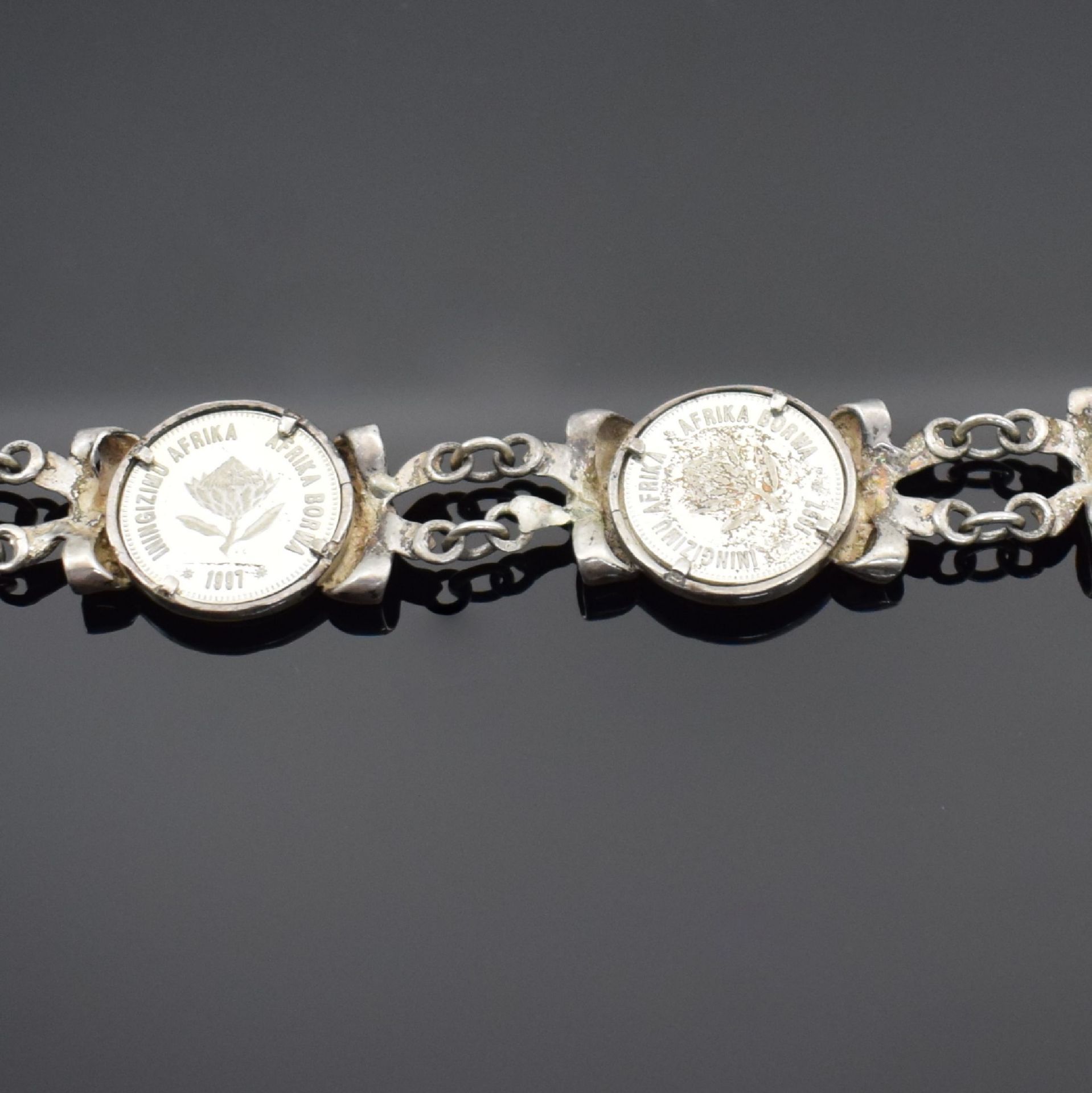 Taschenuhrkette in RoseG 585/000 sowie 3 Silberketten, - Bild 4 aus 7