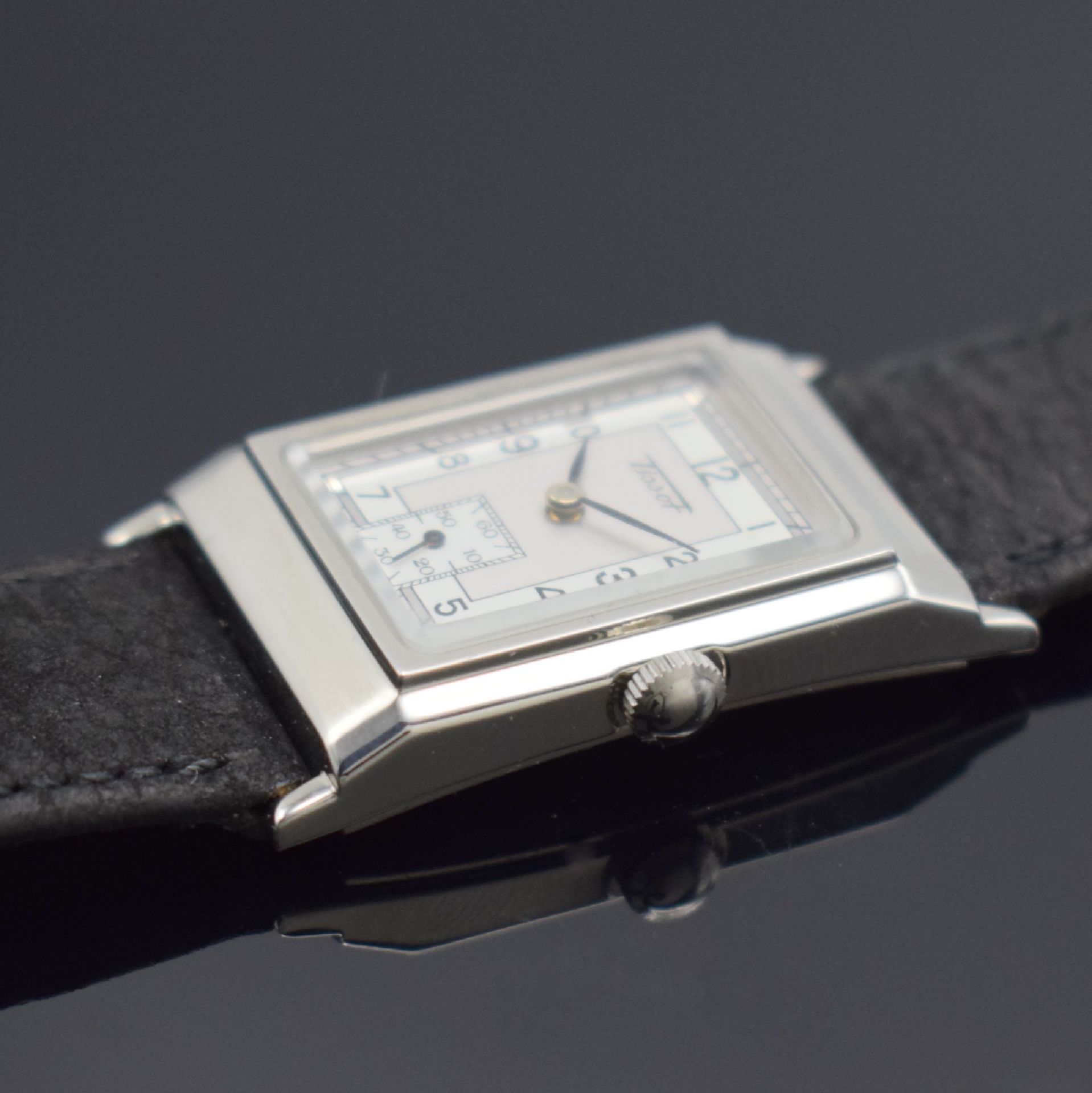 TISSOT rechteckige Armbanduhr in Stahl, Schweiz verk. lt. - Image 4 of 6