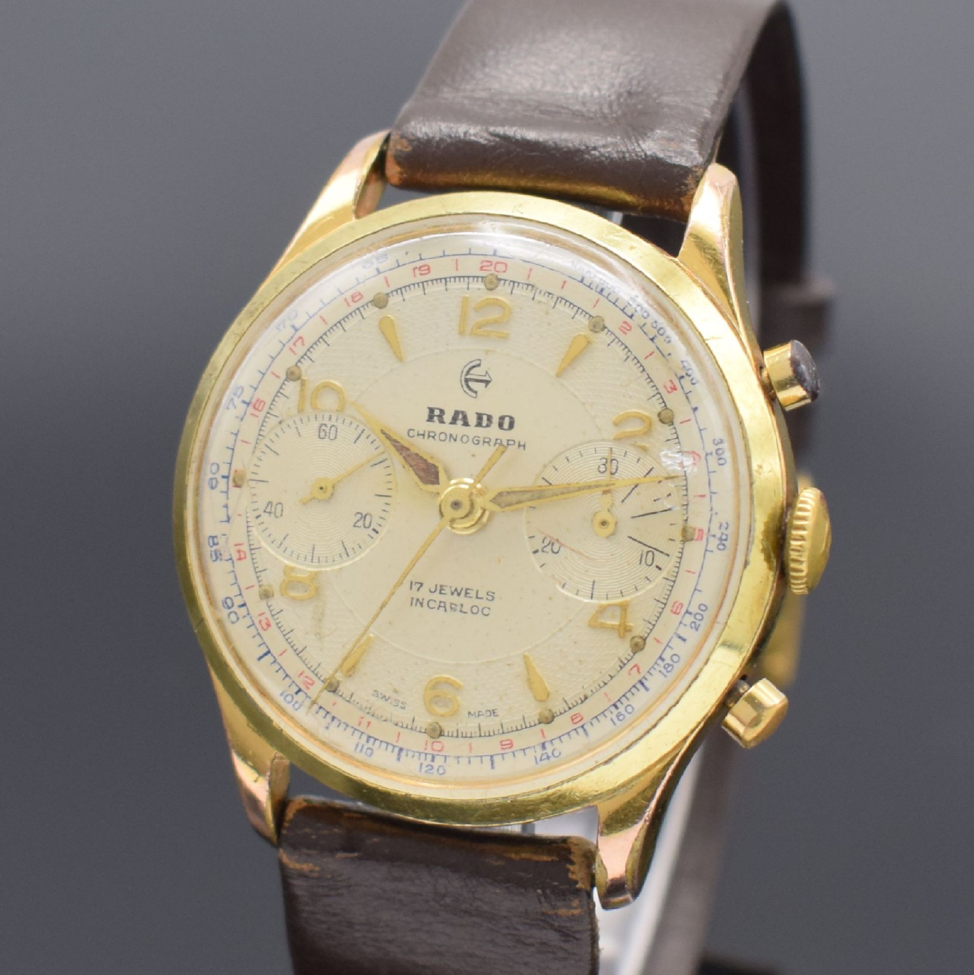 RADO Herrenarmbanduhr mit Chronograph, Schweiz um 1960, - Image 2 of 9