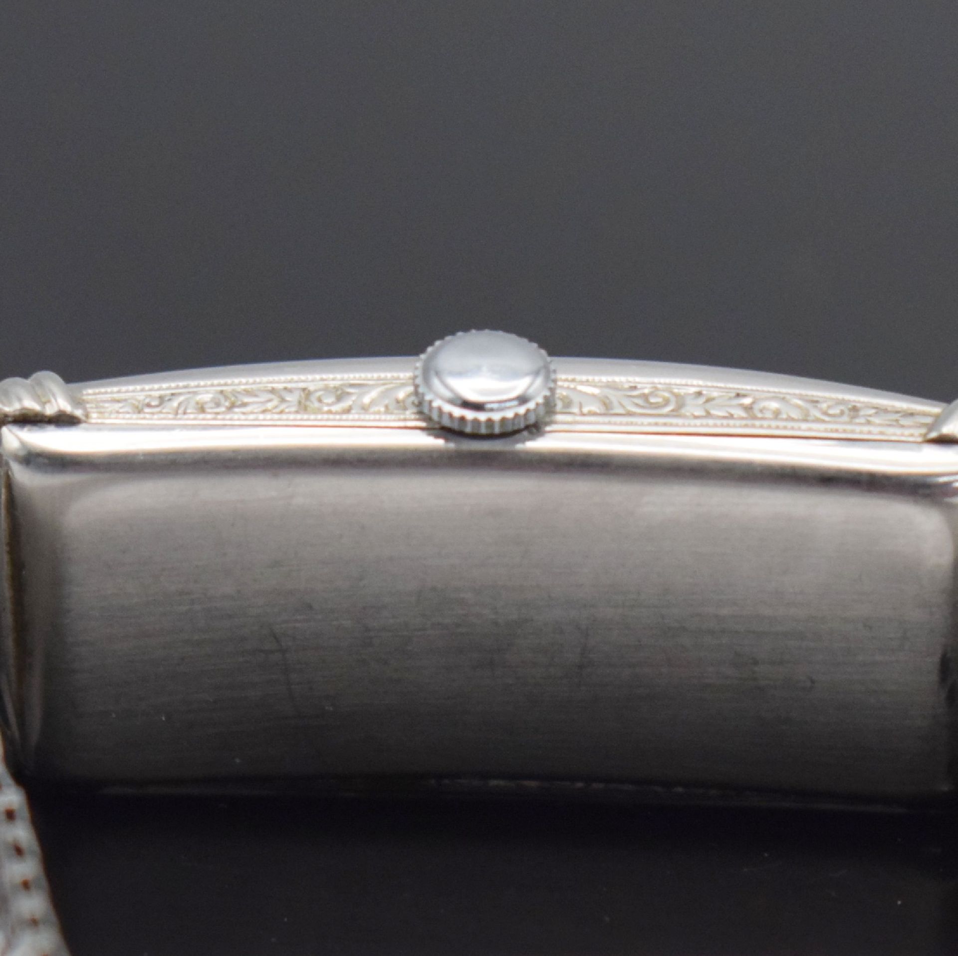 MOVADO sehr seltene rechteckige Armbanduhr in WG 750/000, - Bild 6 aus 11