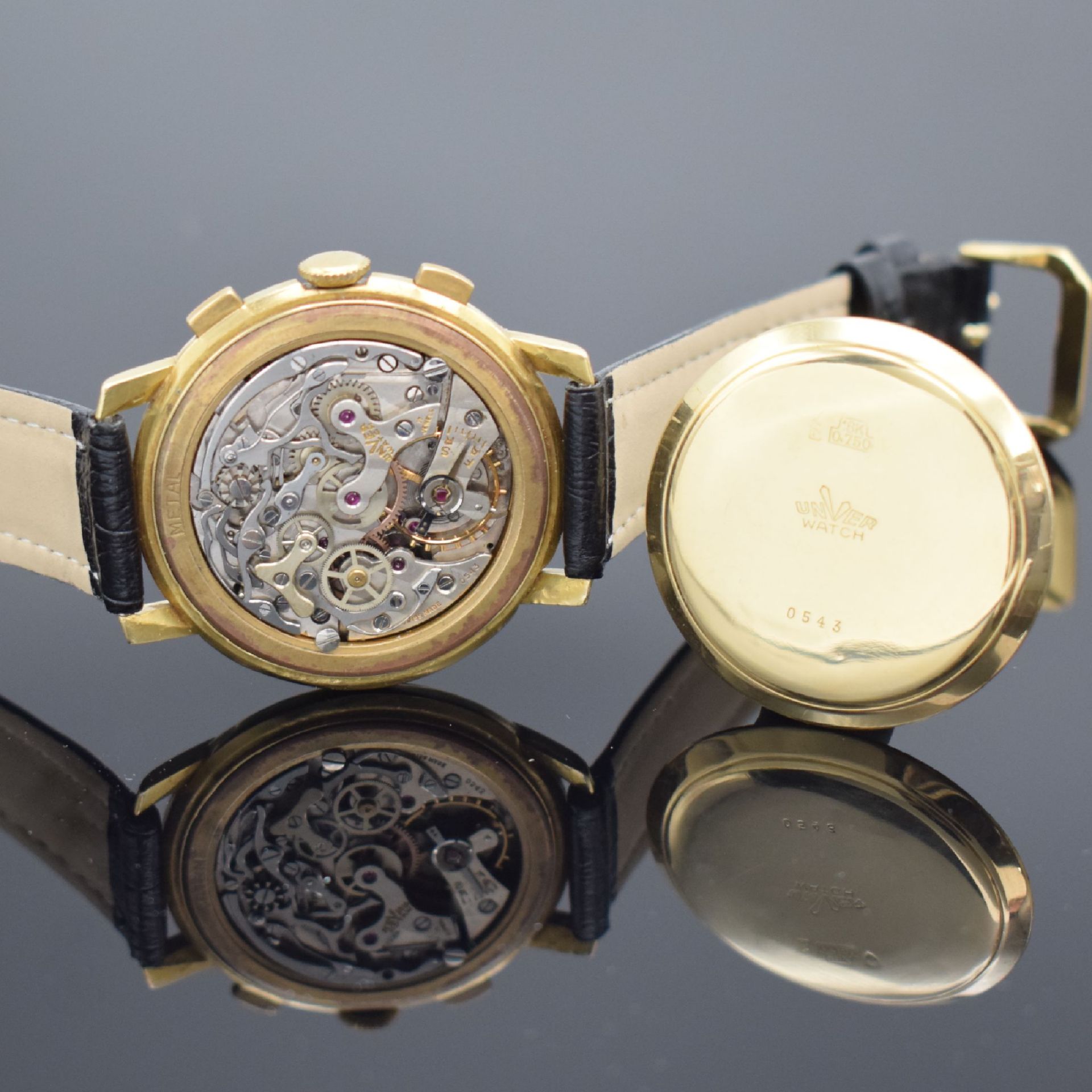 UNVER 'Universal Geneve' große Armbandchronograph in GG - Bild 7 aus 9