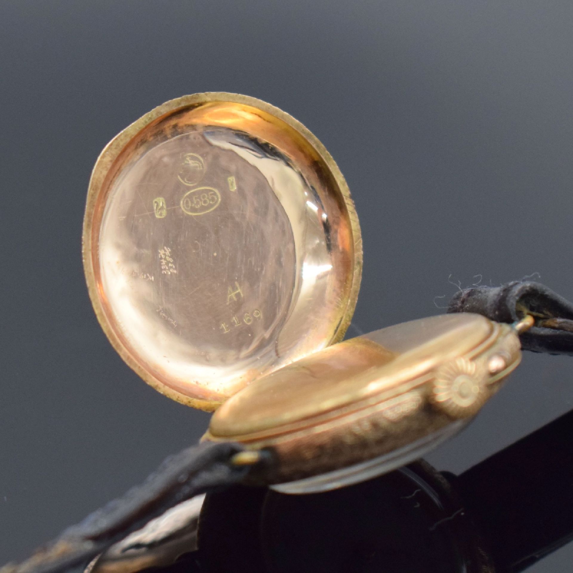 2 zu Armbanduhren umgebaute Taschenuhren in RG 585/000, - Bild 4 aus 13
