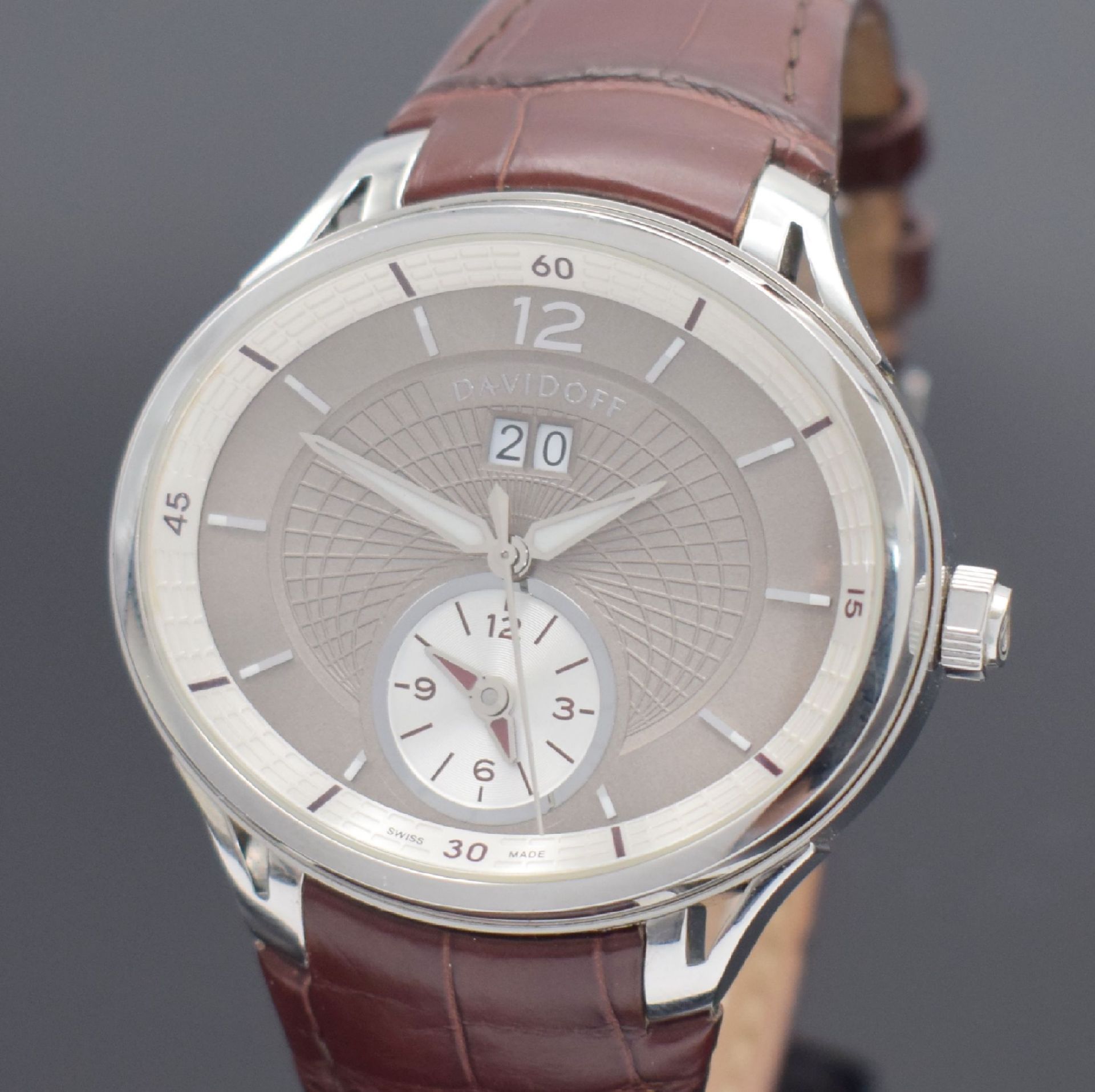 DAVIDOFF Very Zino Dual Time Herrenarmbanduhr in Stahl, - Image 2 of 7