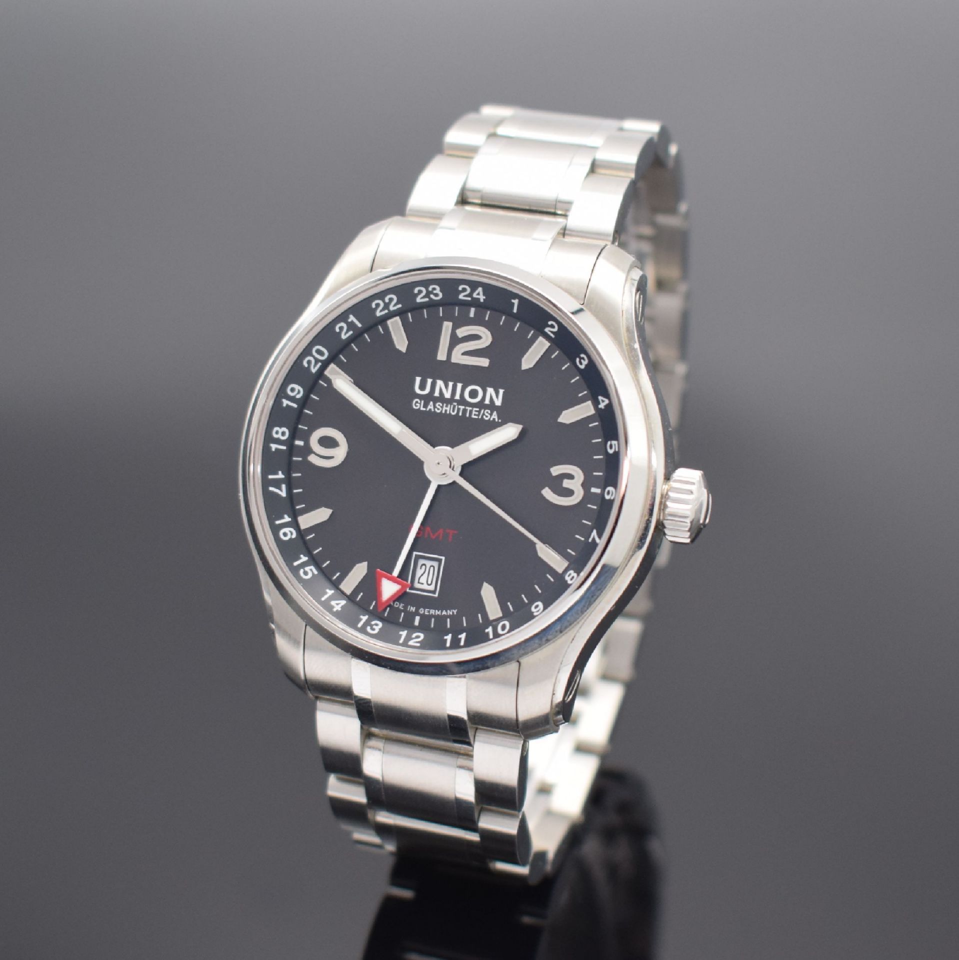 UNION GLASHÜTTE/SA Belisar GMT Herrenarmbanduhr in Stahl