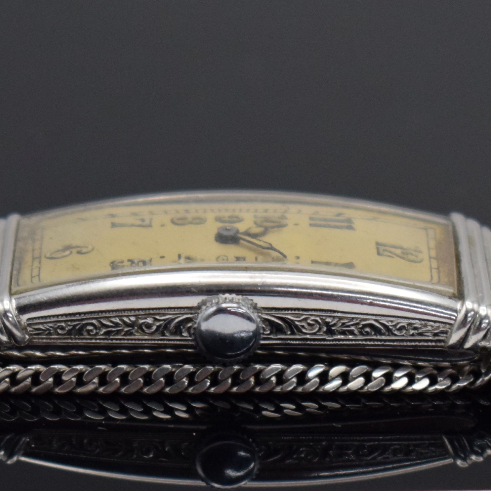 MOVADO sehr seltene rechteckige Armbanduhr in WG 750/000, - Bild 7 aus 11