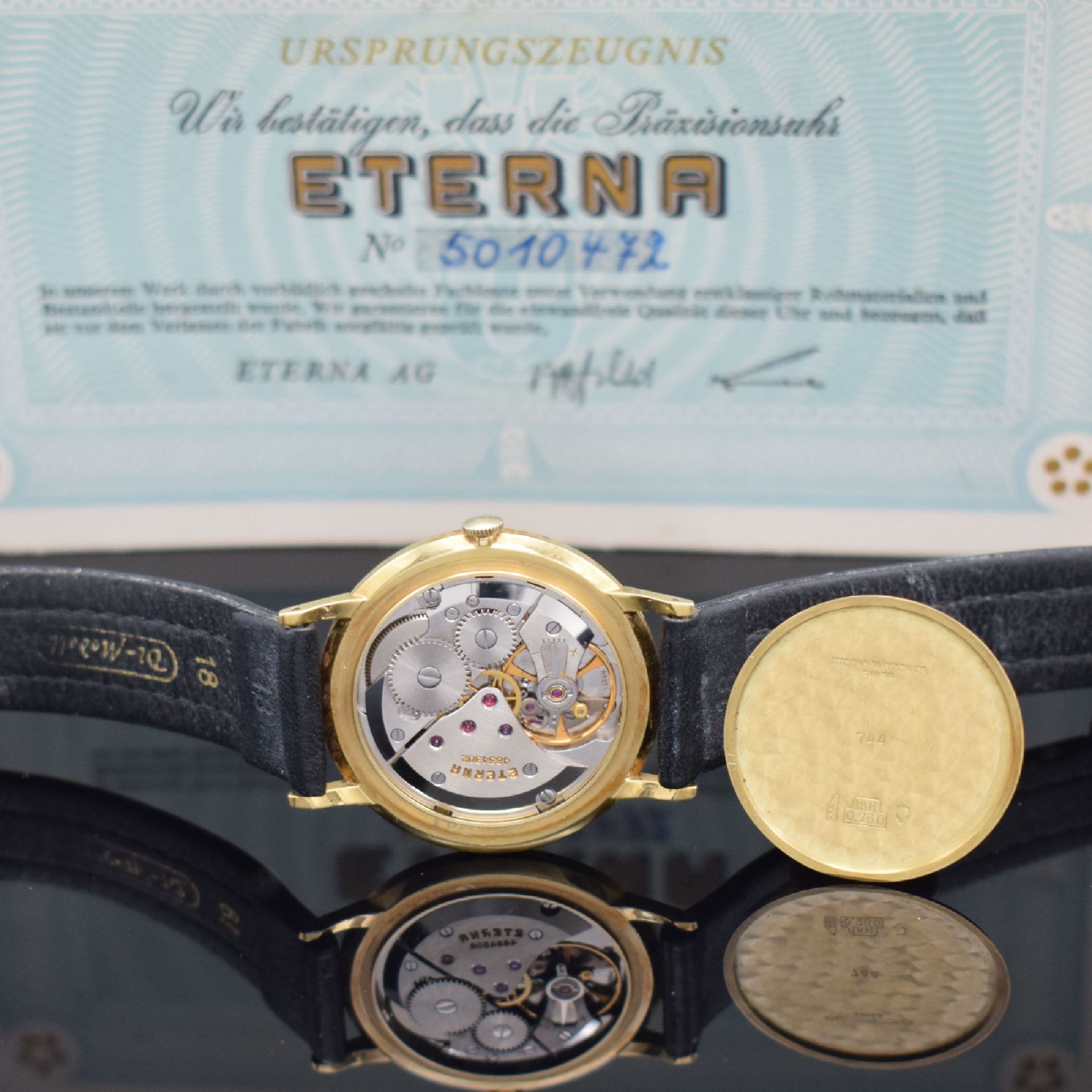 ETERNA Herrenarmbanduhr in GG 750/000 mit original Papier - Bild 8 aus 9