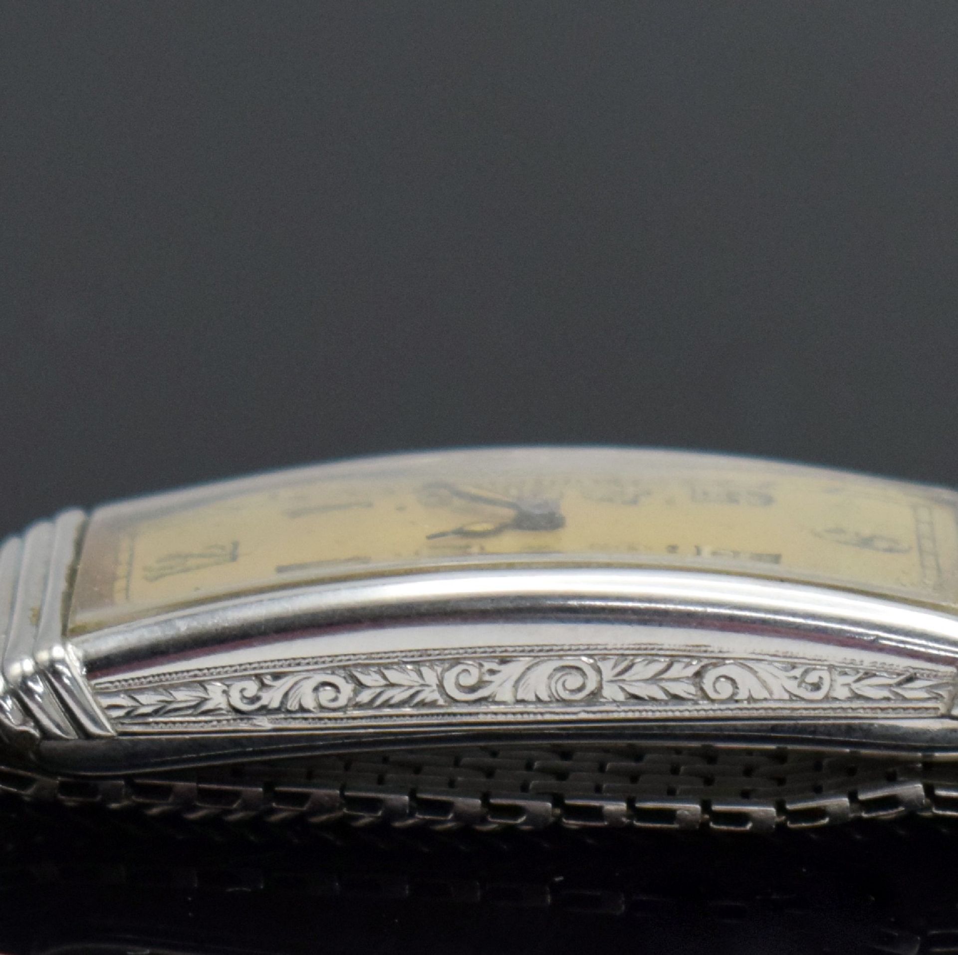 MOVADO sehr seltene rechteckige Armbanduhr in WG 750/000, - Bild 8 aus 11
