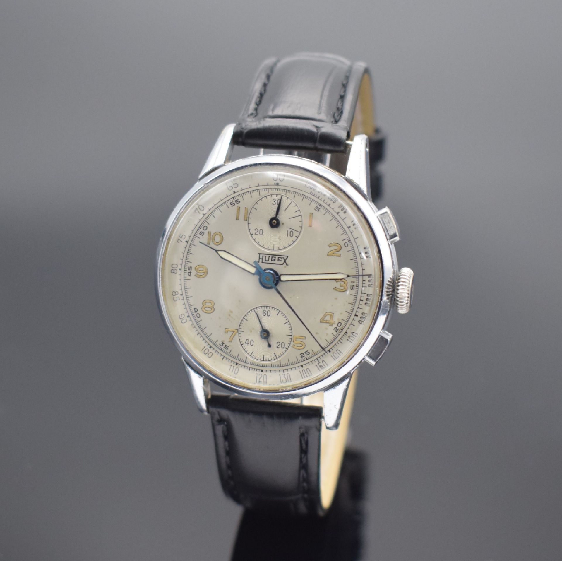 HUGEX Herrenchronograph mit Schaltrad, Schweiz um 1950,