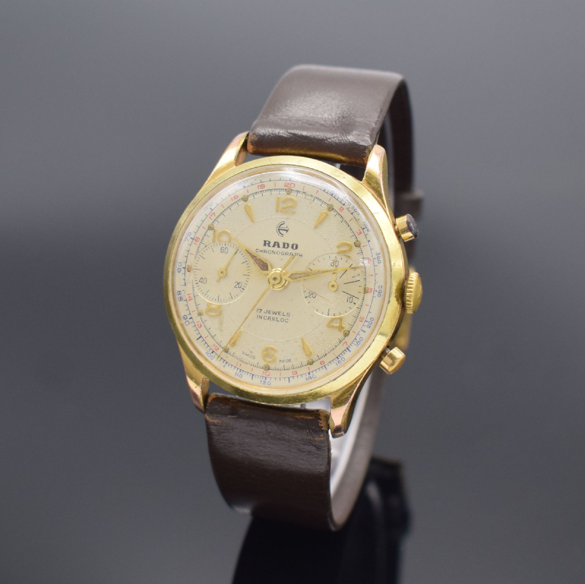 RADO Herrenarmbanduhr mit Chronograph, Schweiz um 1960,