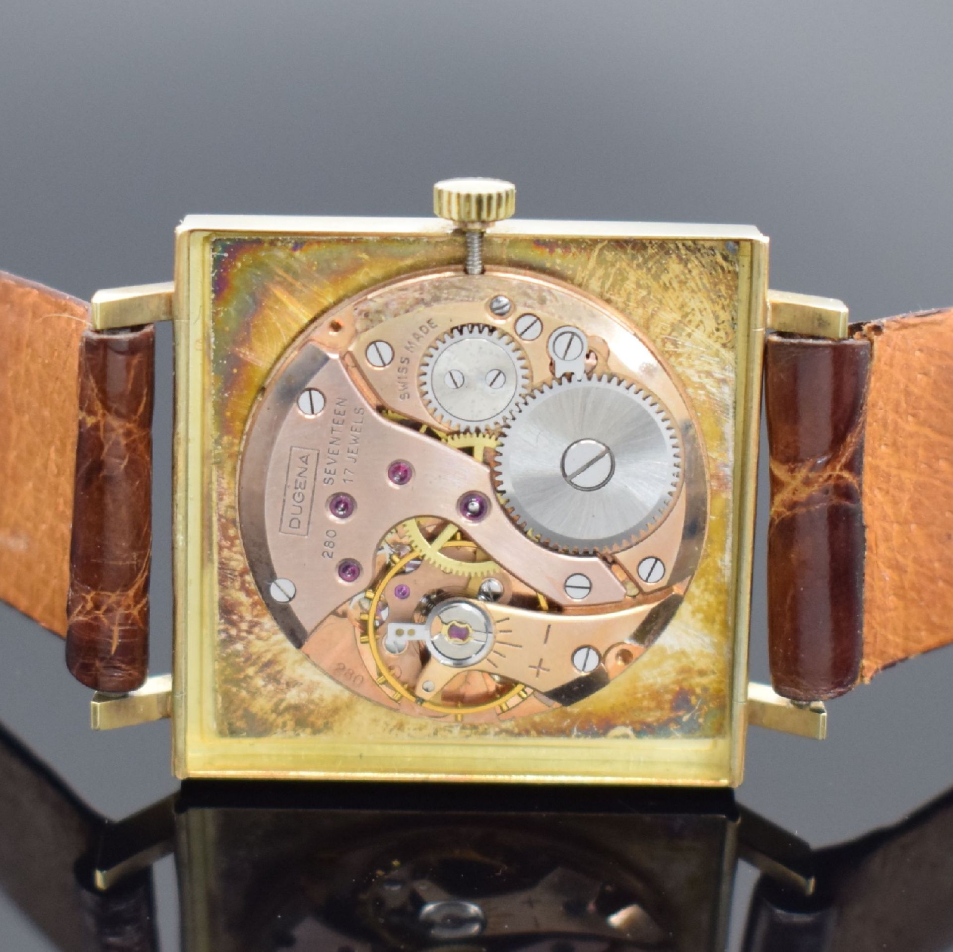 DUGENA Precision Armbanduhr in GG 585/000, Schweiz um - Image 5 of 5