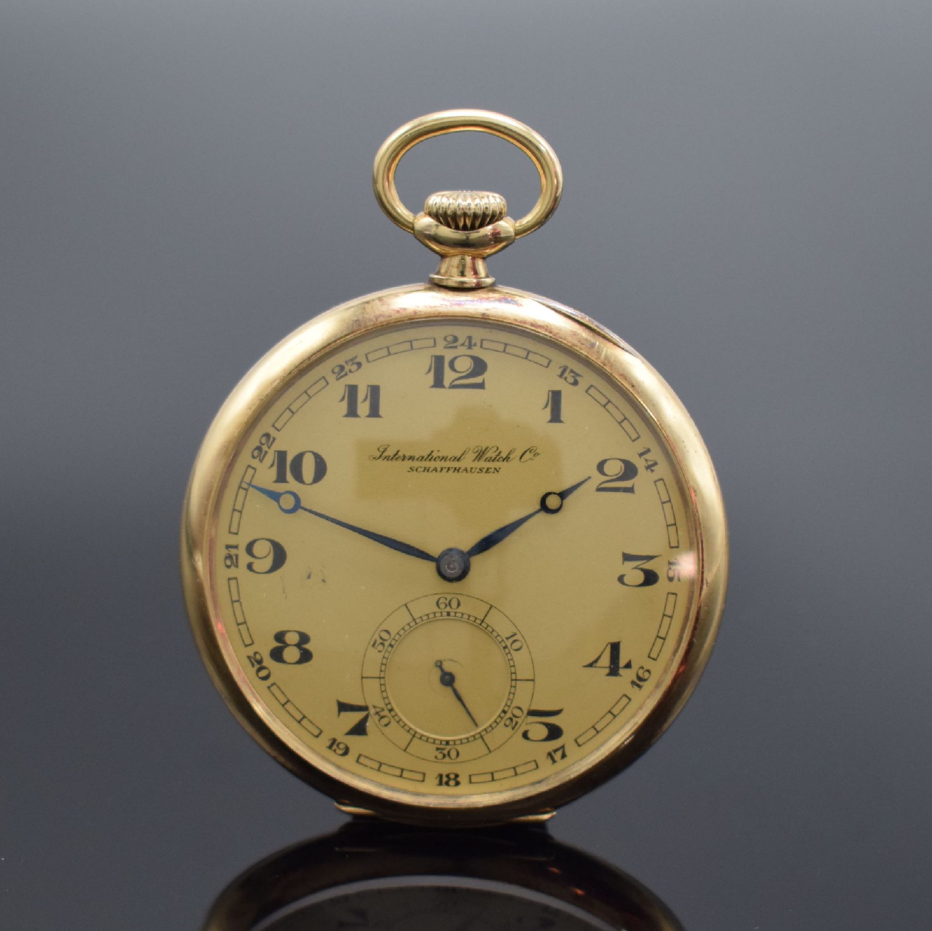 IWC offene Taschenuhr in GG 585/000, Schweiz um 1930,