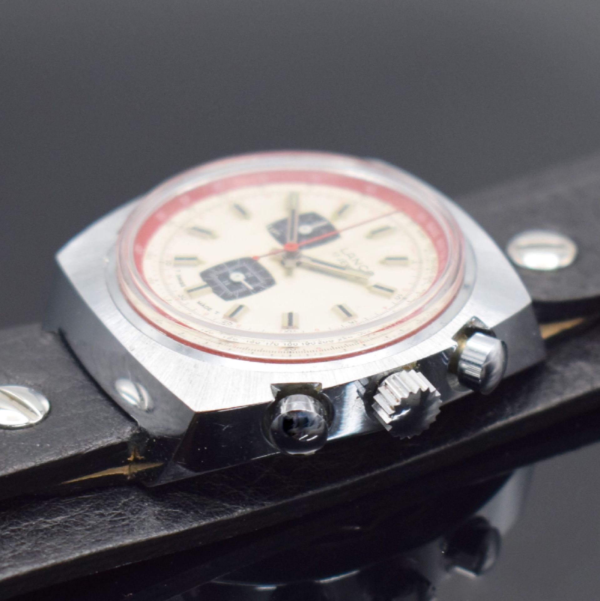 LANCO Armbandchronograph,  Schweiz um 1970, Handaufzug, - Bild 3 aus 4