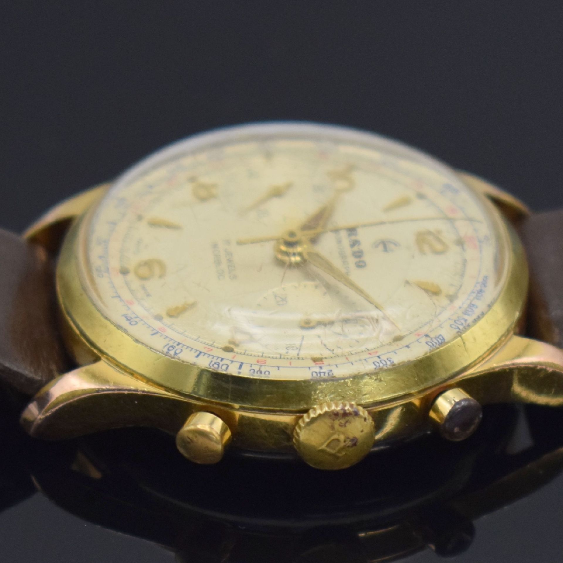 RADO Herrenarmbanduhr mit Chronograph, Schweiz um 1960, - Image 4 of 9