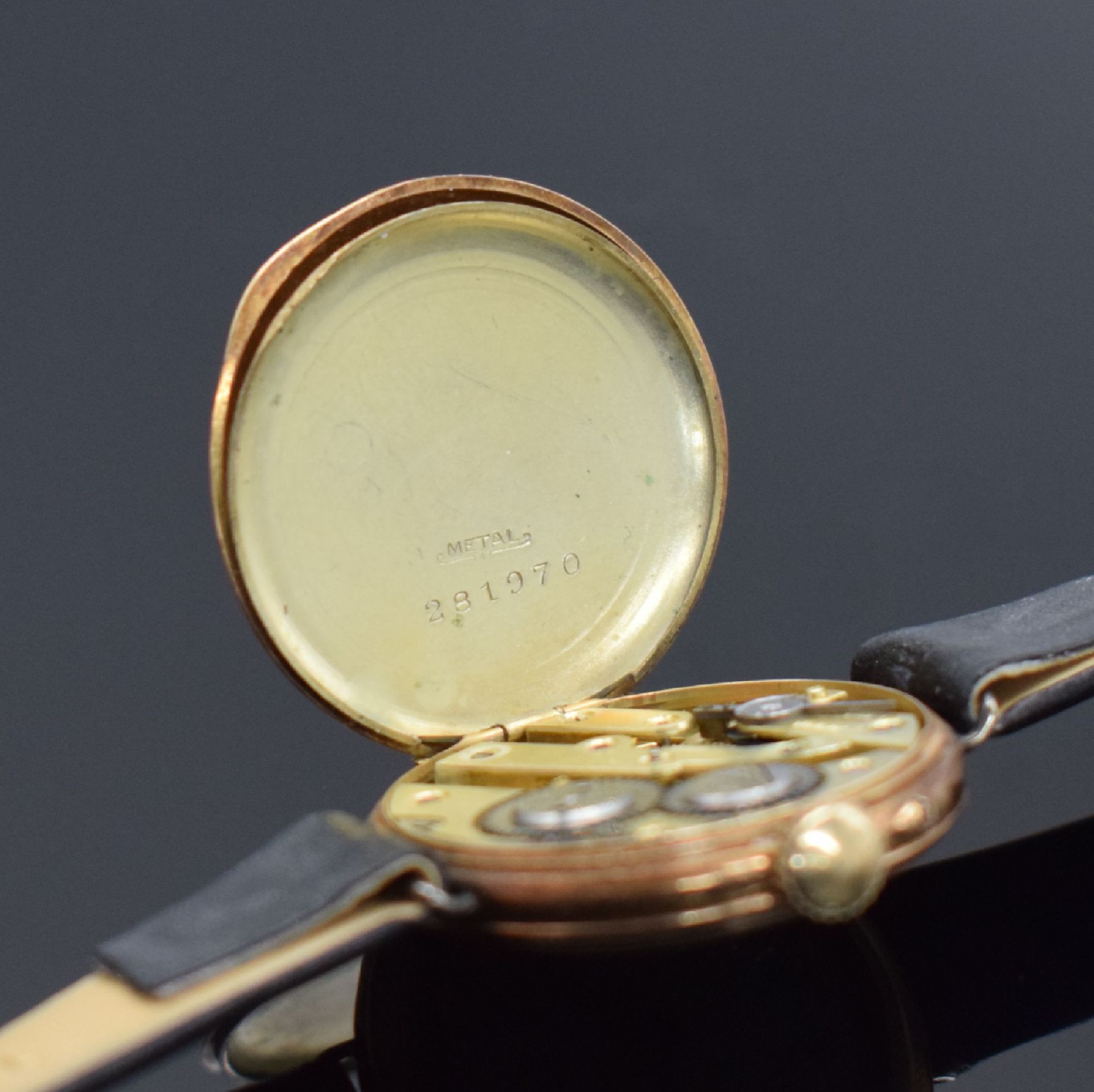 2 zu Armbanduhren umgebaute Taschenuhren in RG 585/000, - Bild 12 aus 13