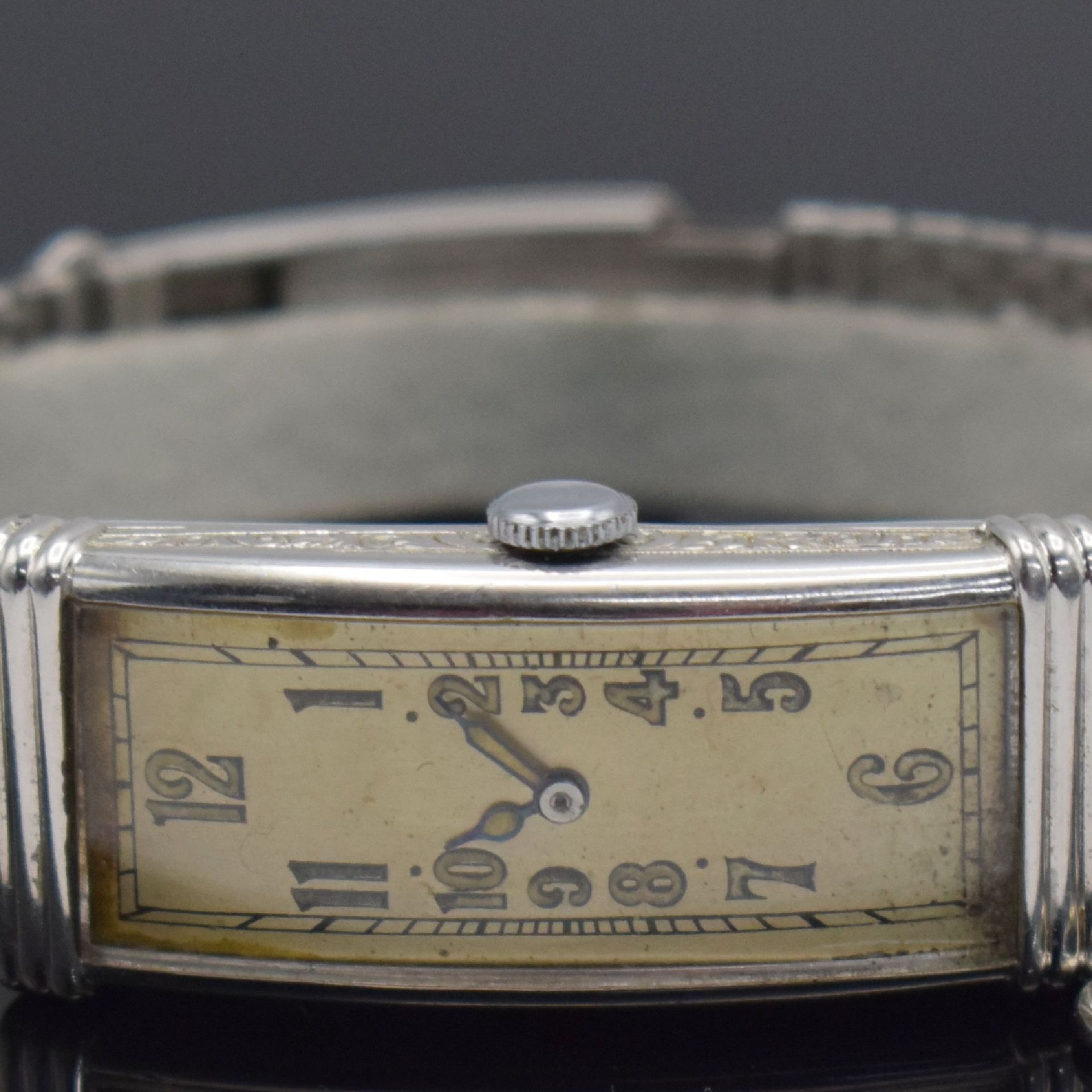 MOVADO sehr seltene rechteckige Armbanduhr in WG 750/000, - Image 4 of 11