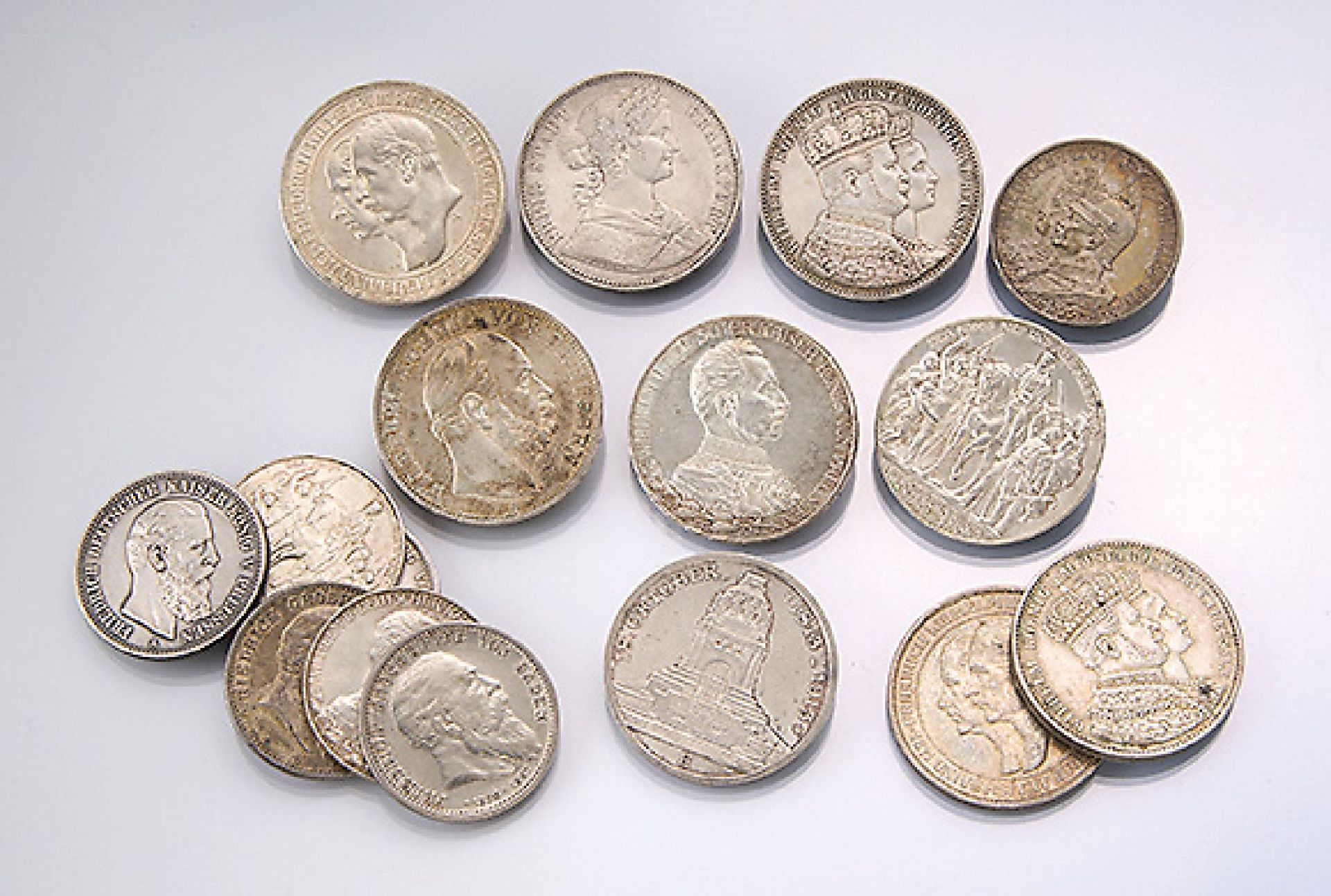 Konvolut 20 Silbermünzen, Deutsches Reich, best. aus: 6