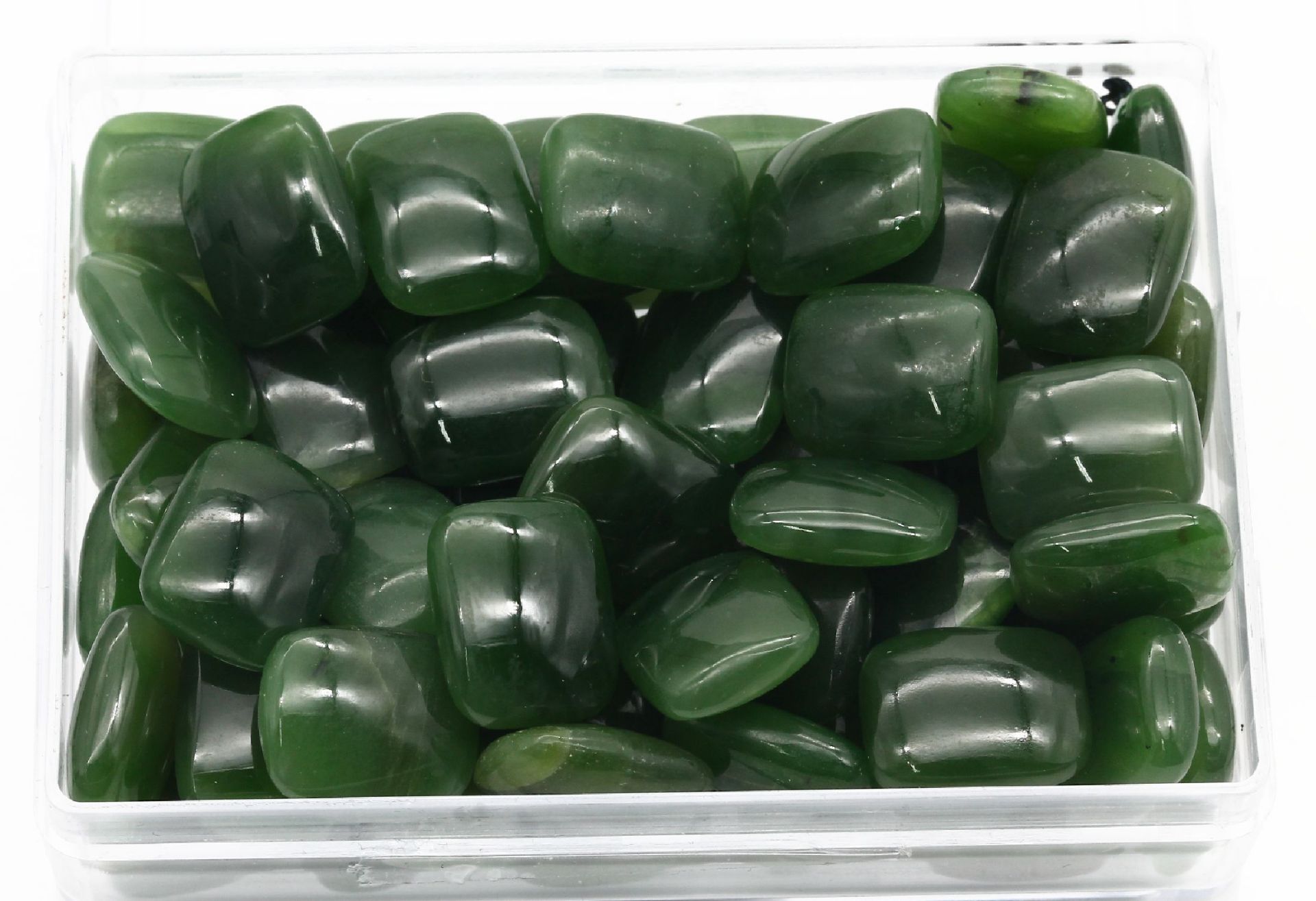 Lot lose Jade, ca. 845 ct,   kissenförmige Cabochons in - Bild 2 aus 2