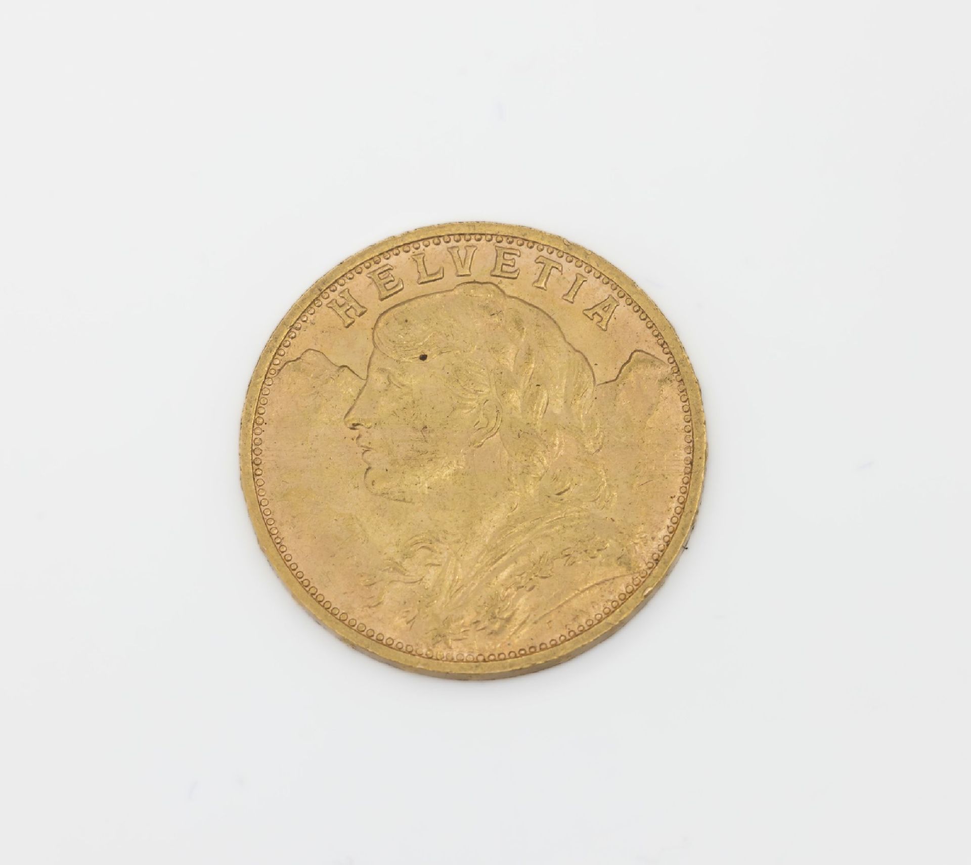 Goldmünze 20 Franken, Schweiz 1935, sogn. Vreneli,