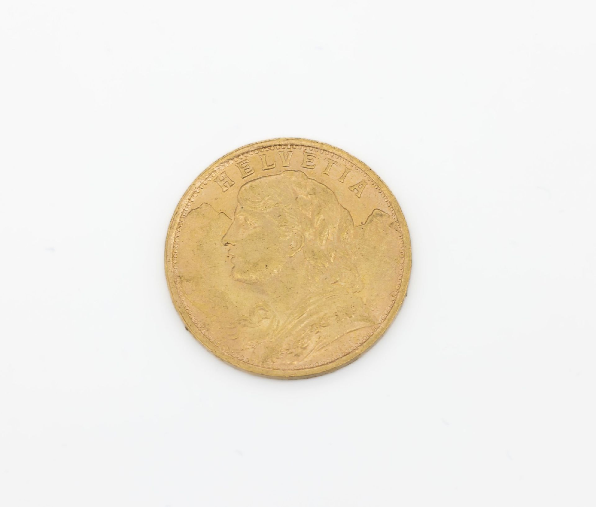 Goldmünze 20 Franken, Schweiz 1935, sogn. Vreneli,