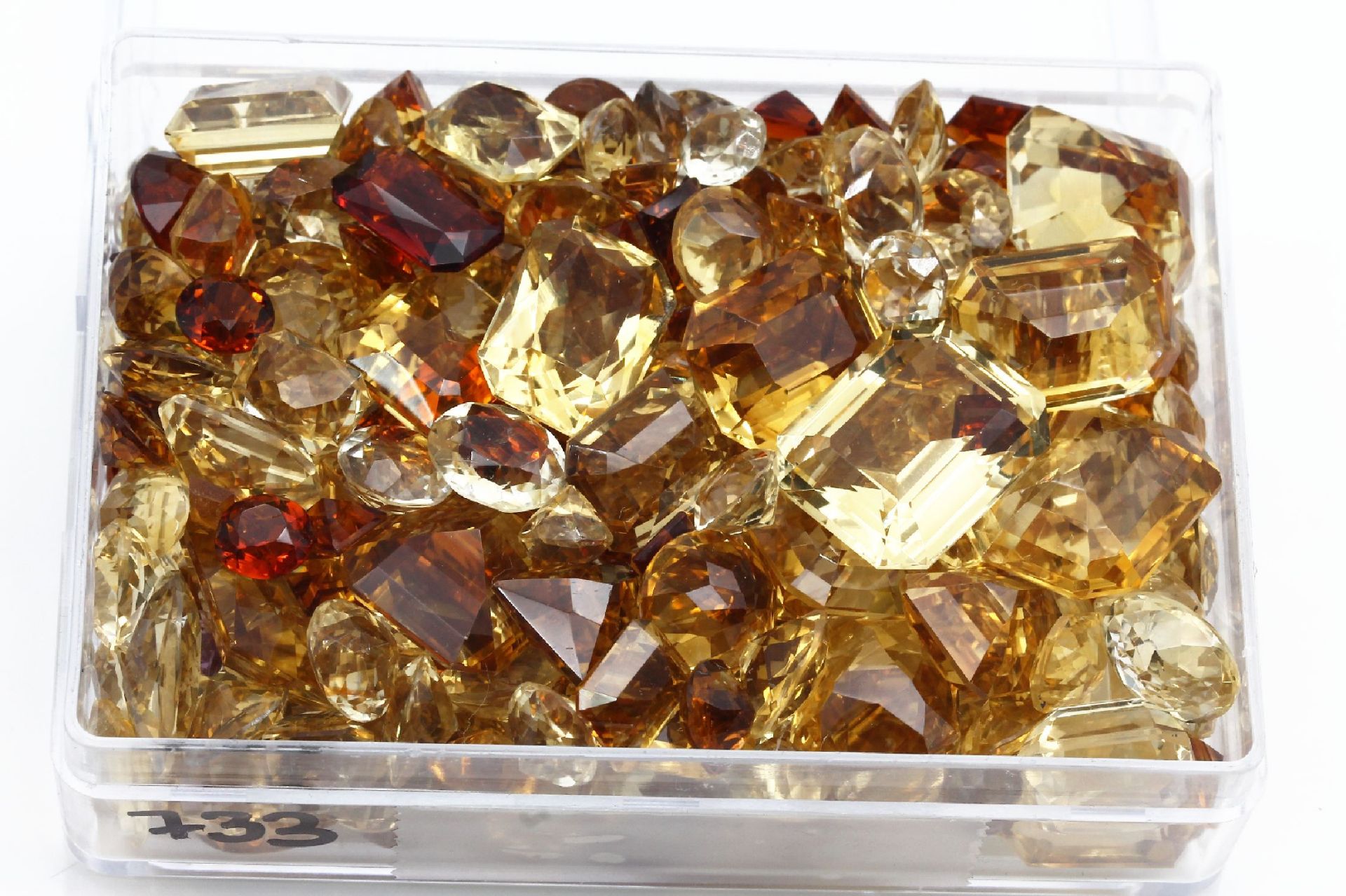 Lot lose Citrine, ca. 733 ct,   versch. Schliffformen in - Bild 2 aus 3