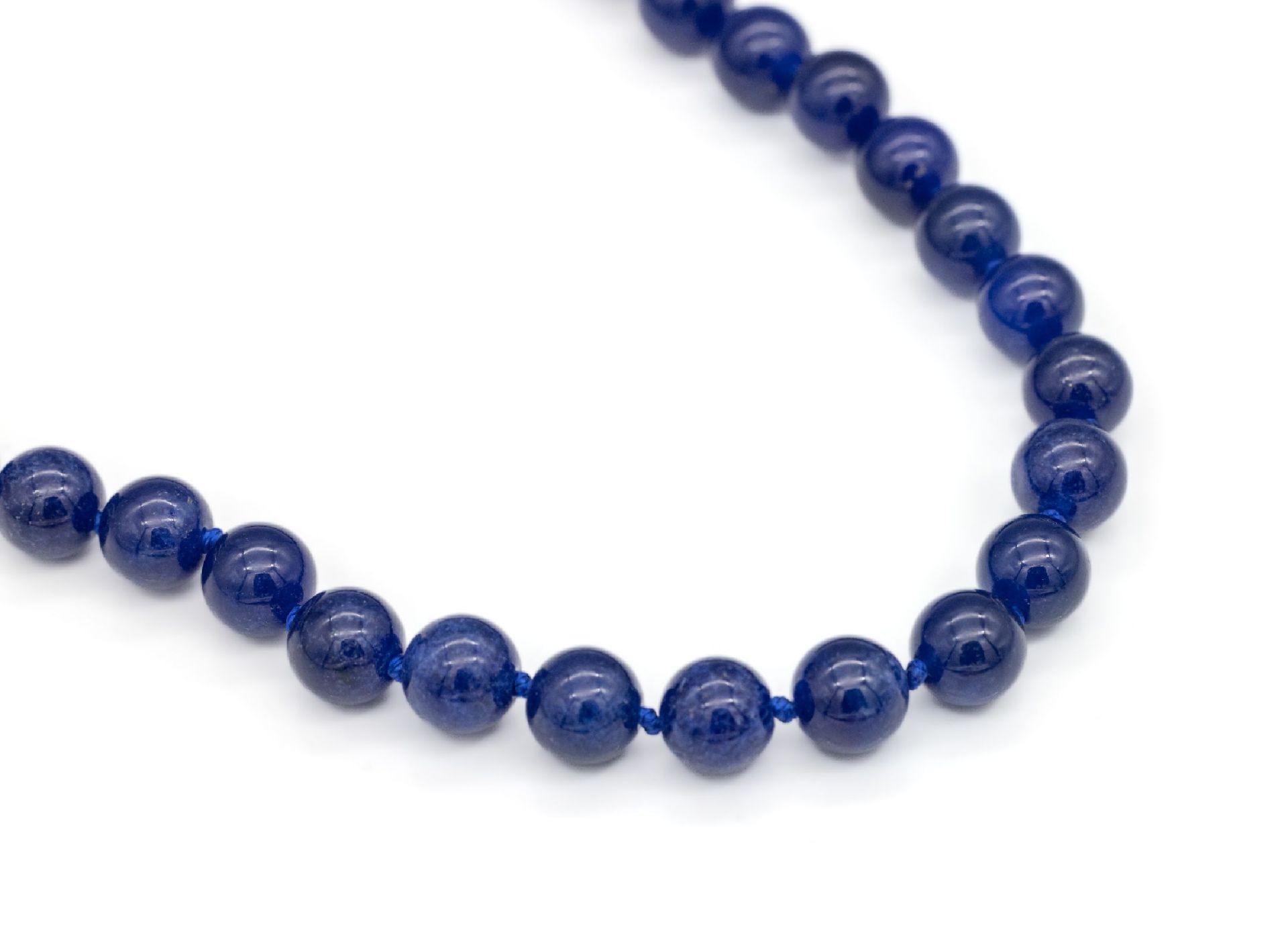 Lapislazuli-Collier , Schließe 925er Silber,Kugeld. ca.